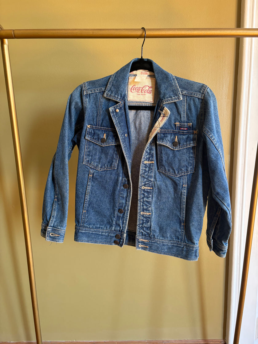 XXS Upycled Antique Patchwork Denim Coca-Cola Jacket
