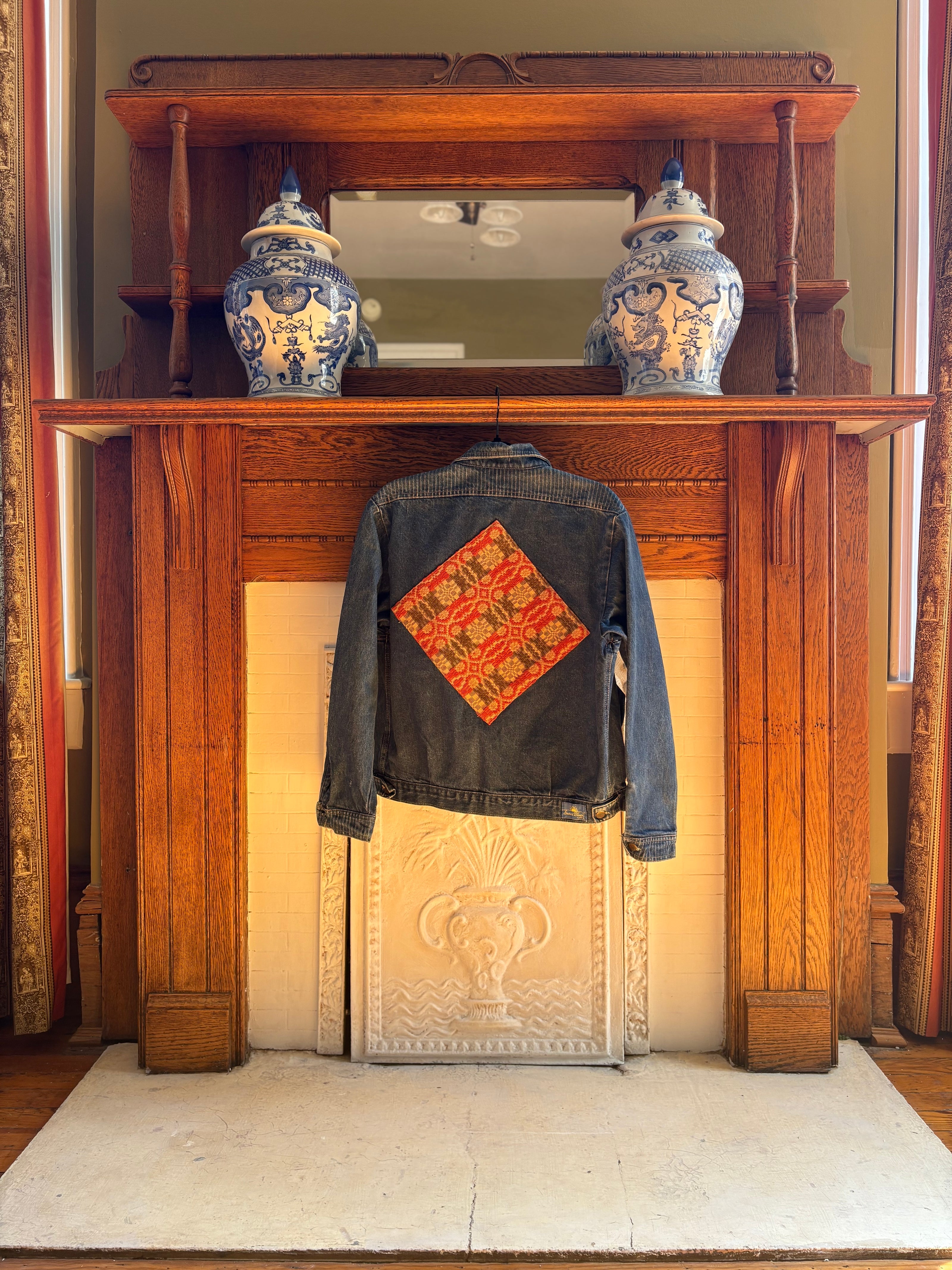 Medium Upcycled Antique Patchwork Denim Jacket