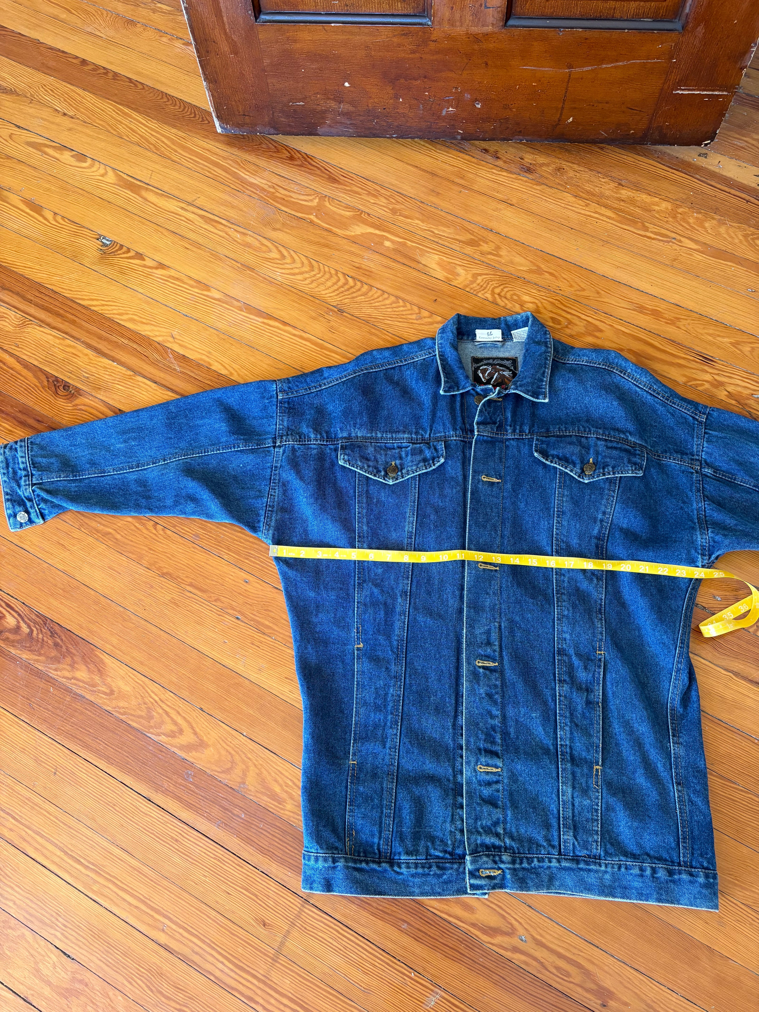 XL Upycled Antique Patchwork Denim Jacket