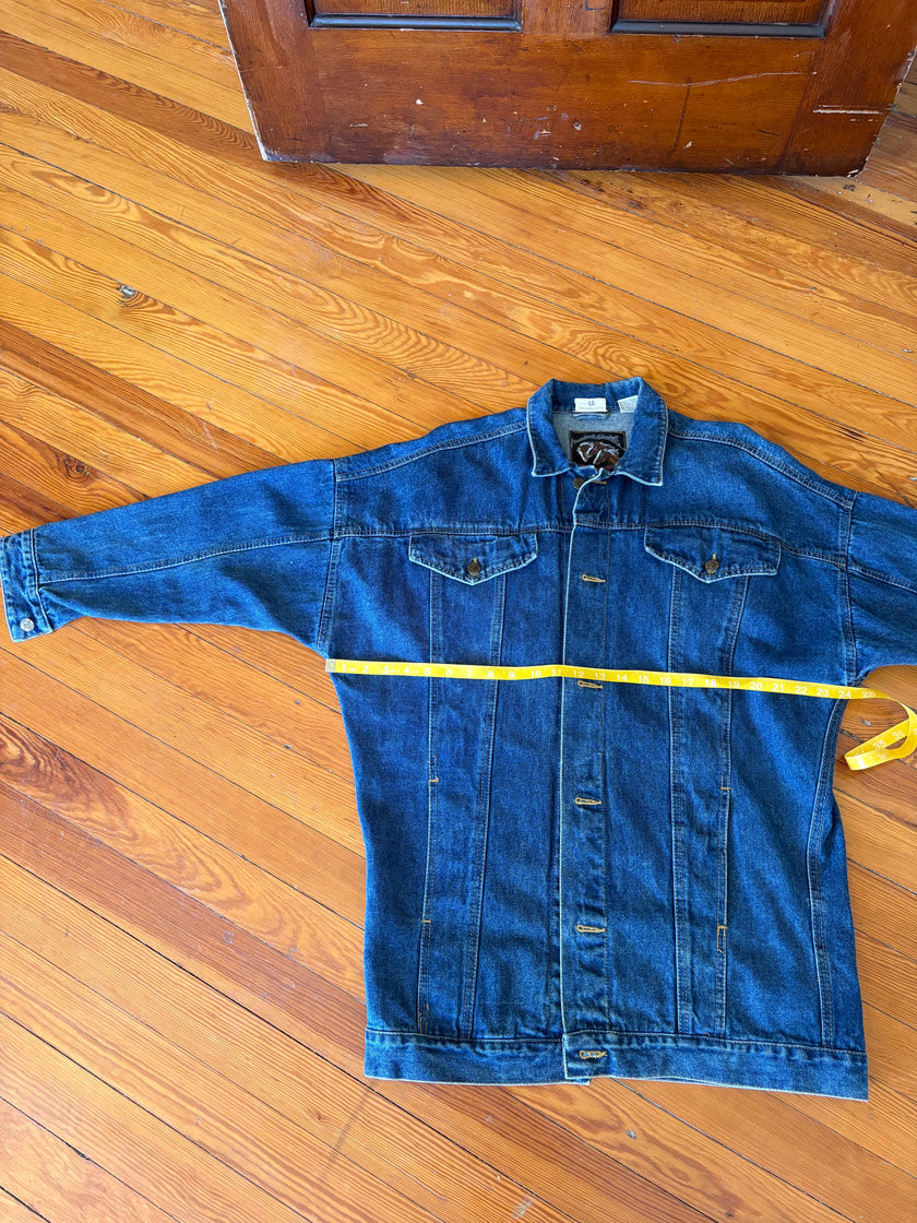XL Upycled Antique Patchwork Denim Jacket