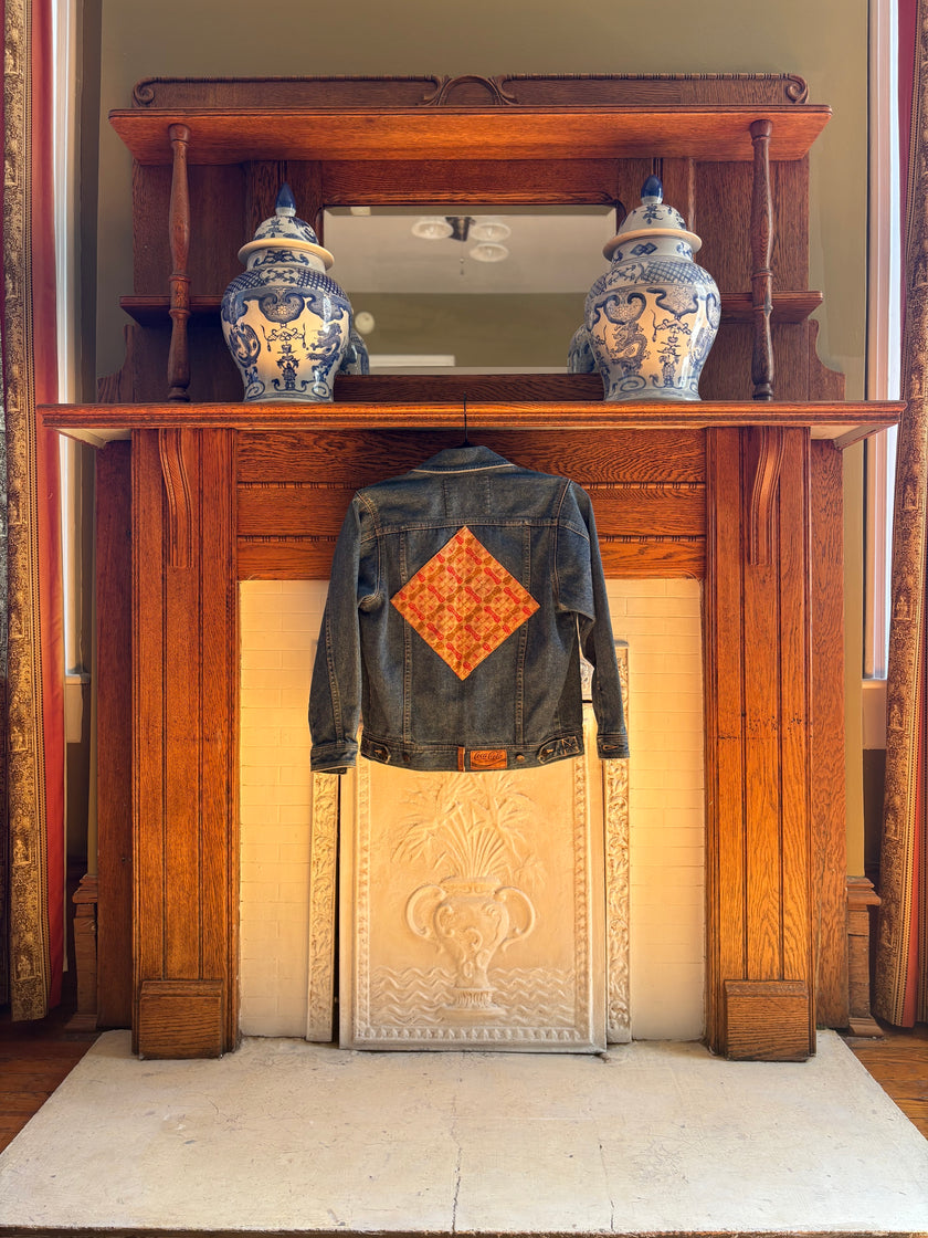 XXS Upycled Antique Patchwork Denim Coca-Cola Jacket