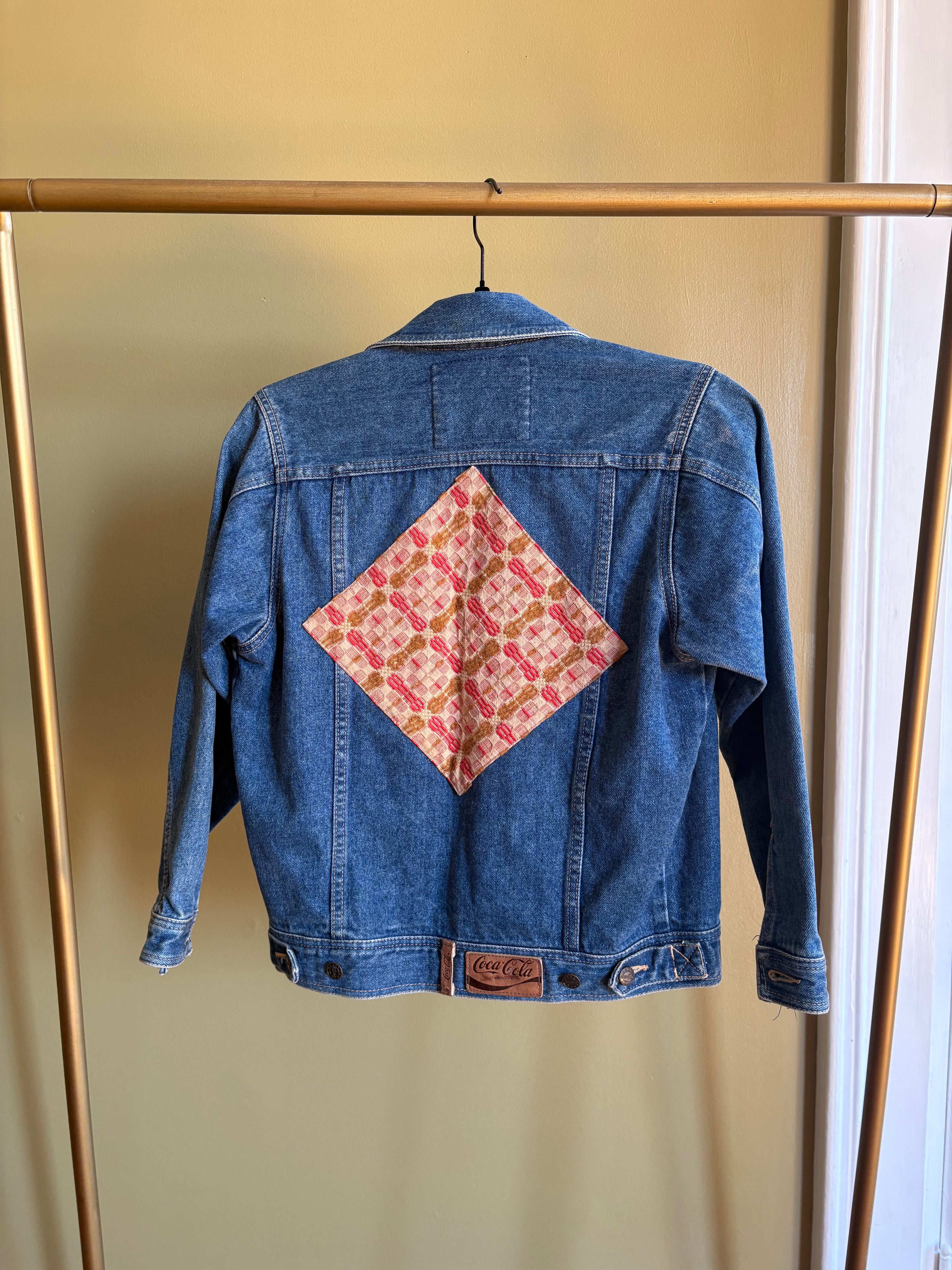 XXS Upycled Antique Patchwork Denim Coca-Cola Jacket