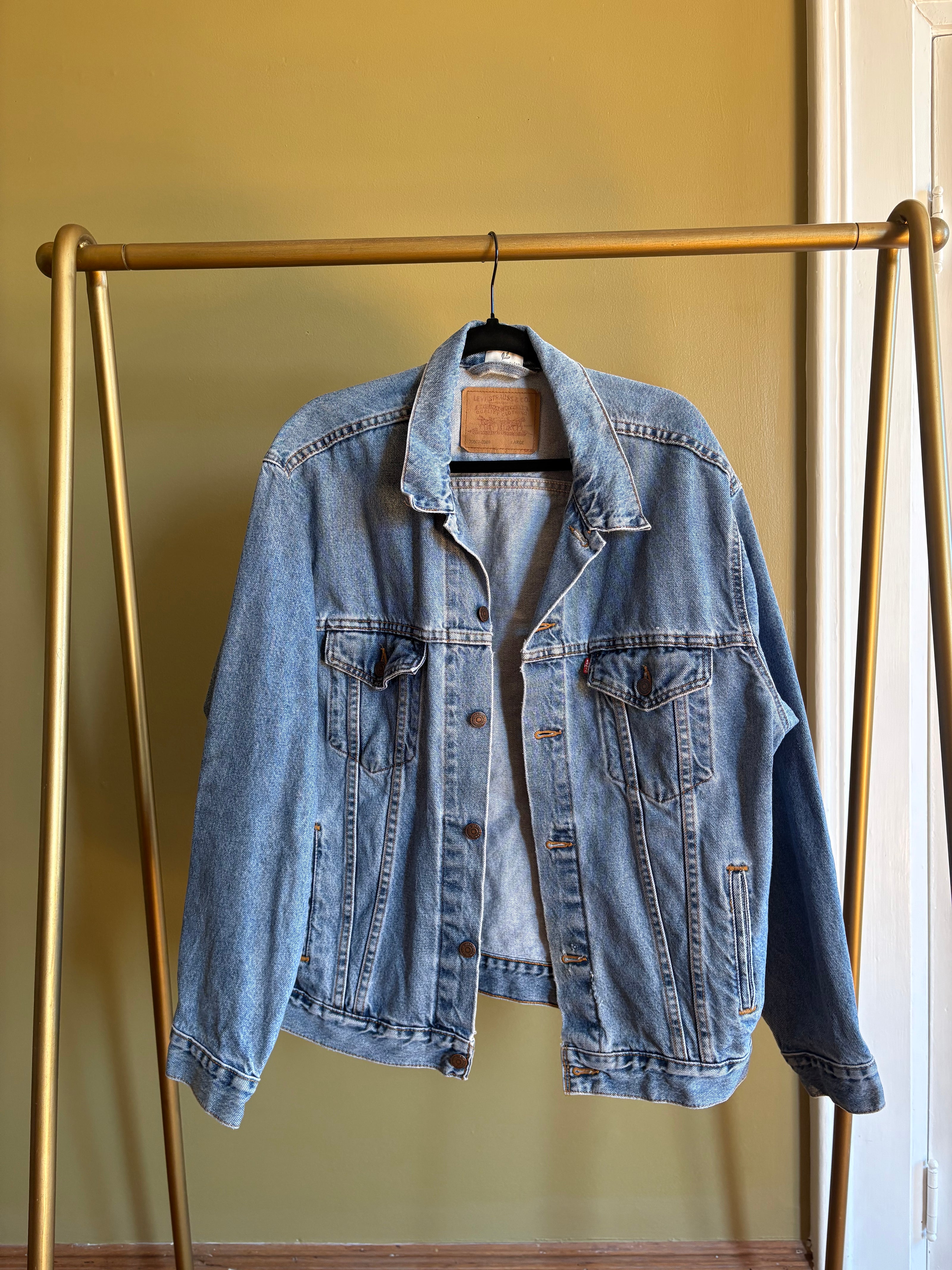 Large/XL Upycled Antique Patchwork Denim Jacket