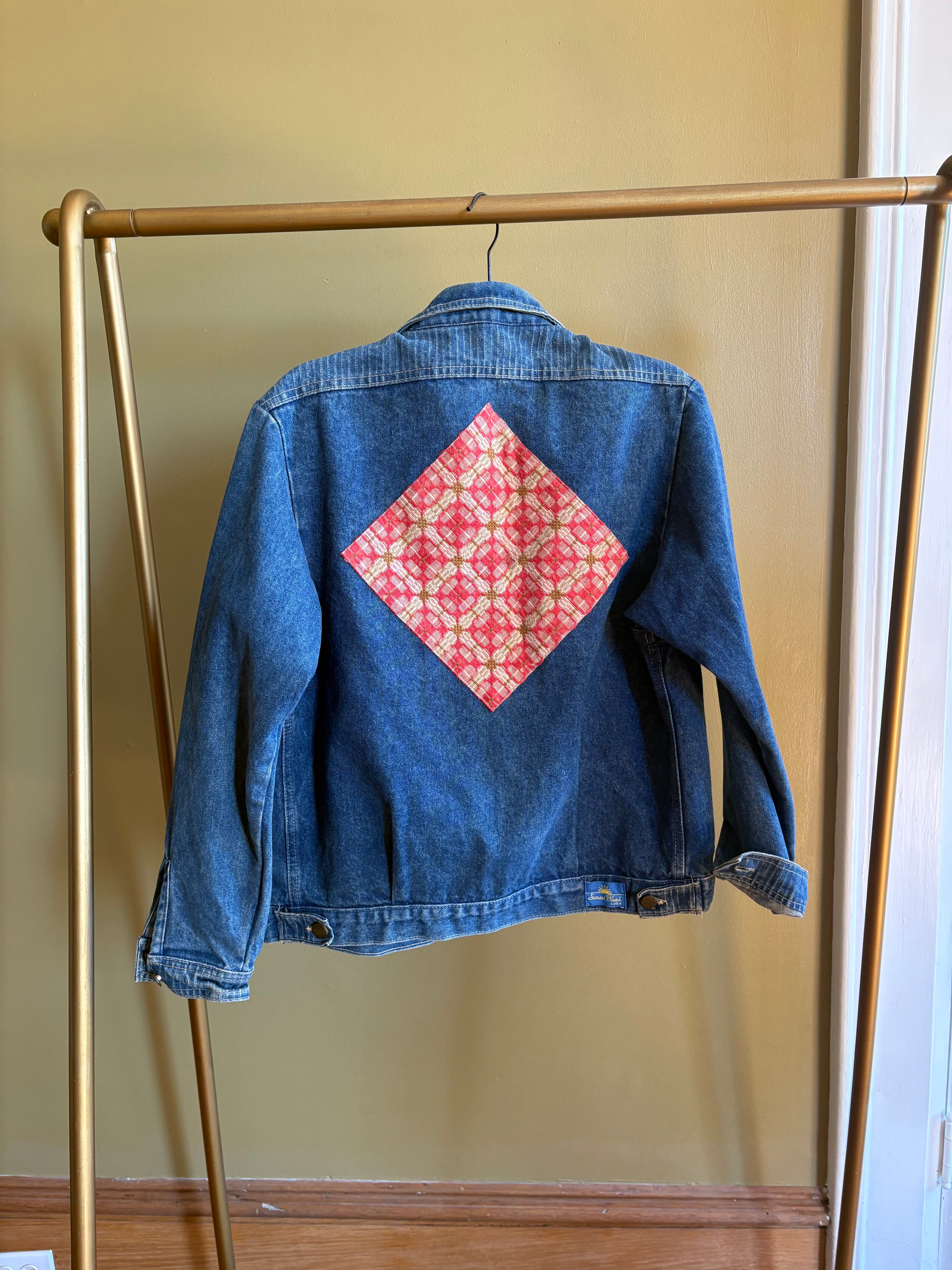 Medium Upcycled Antique Patchwork Denim Jacket