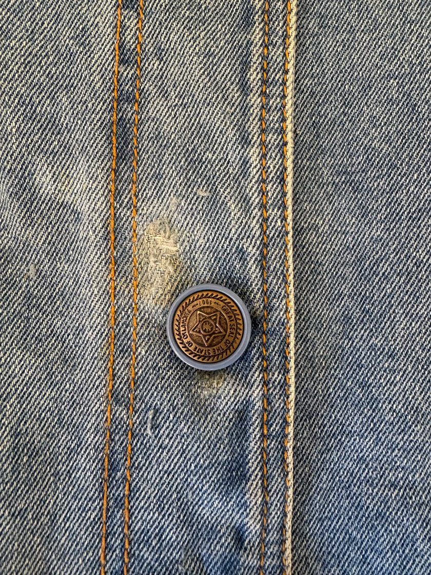 XL Upycled Antique Patchwork Denim Jacket