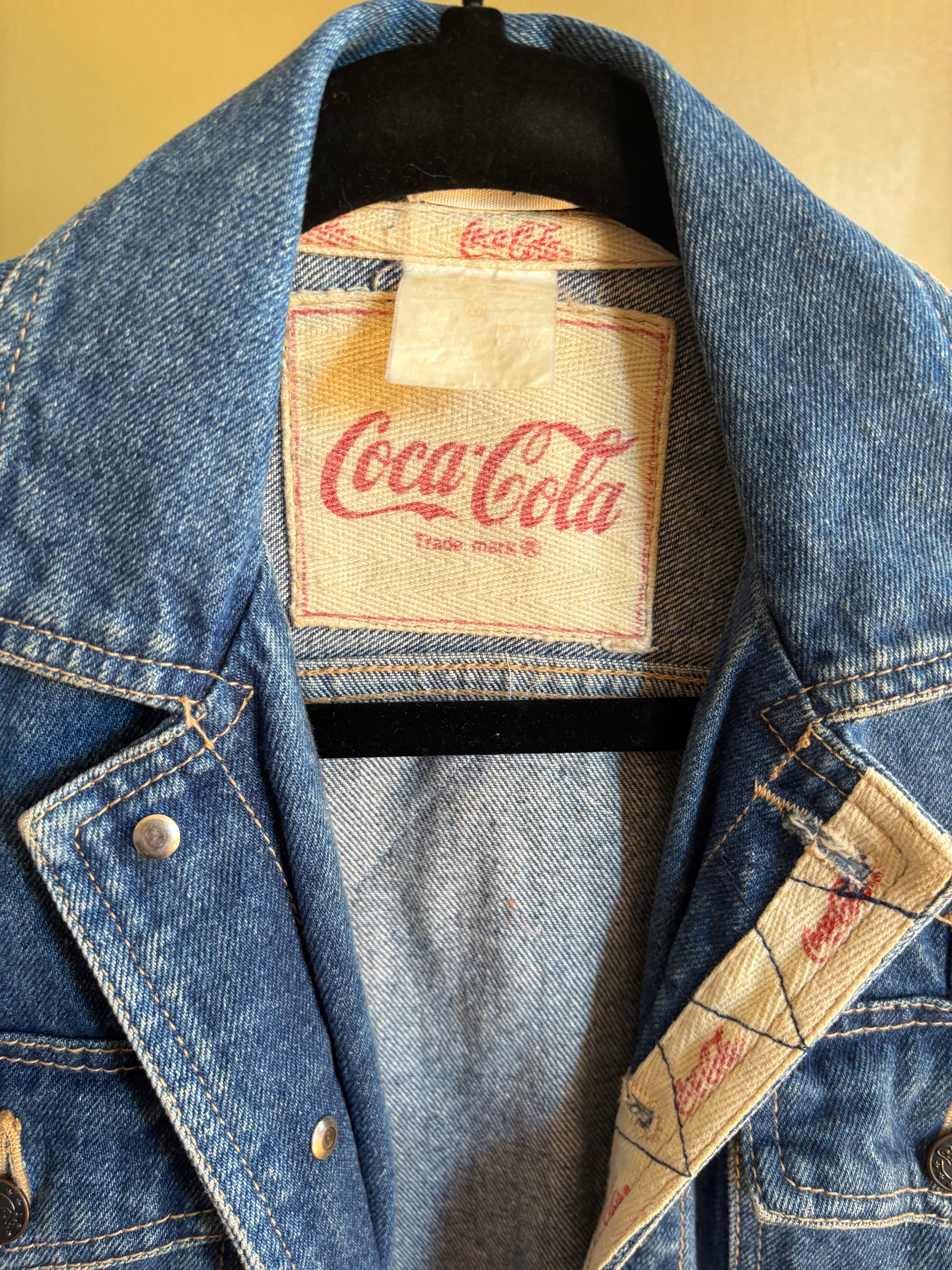 XXS Upycled Antique Patchwork Denim Coca-Cola Jacket