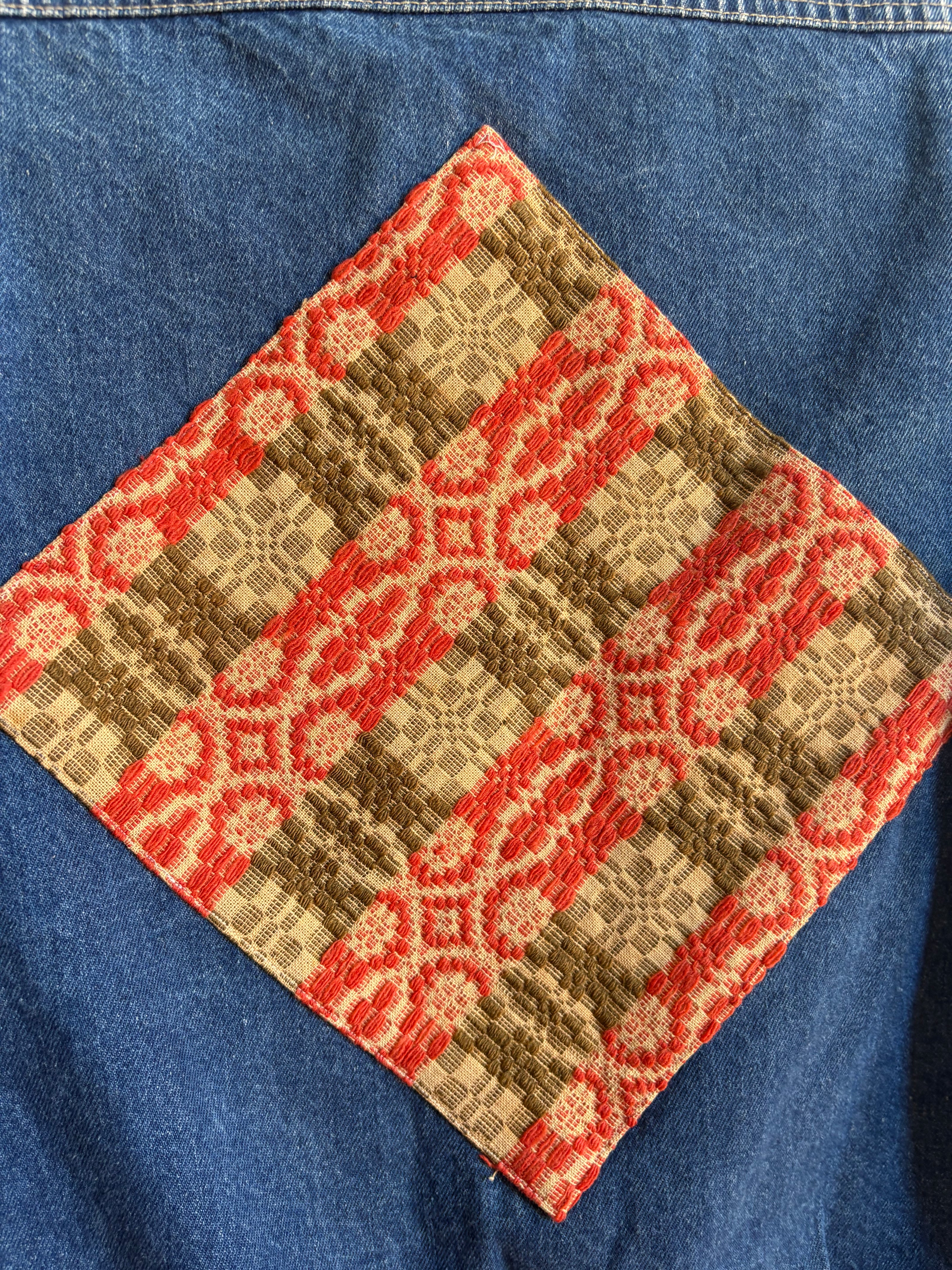 Medium Upcycled Antique Patchwork Denim Jacket