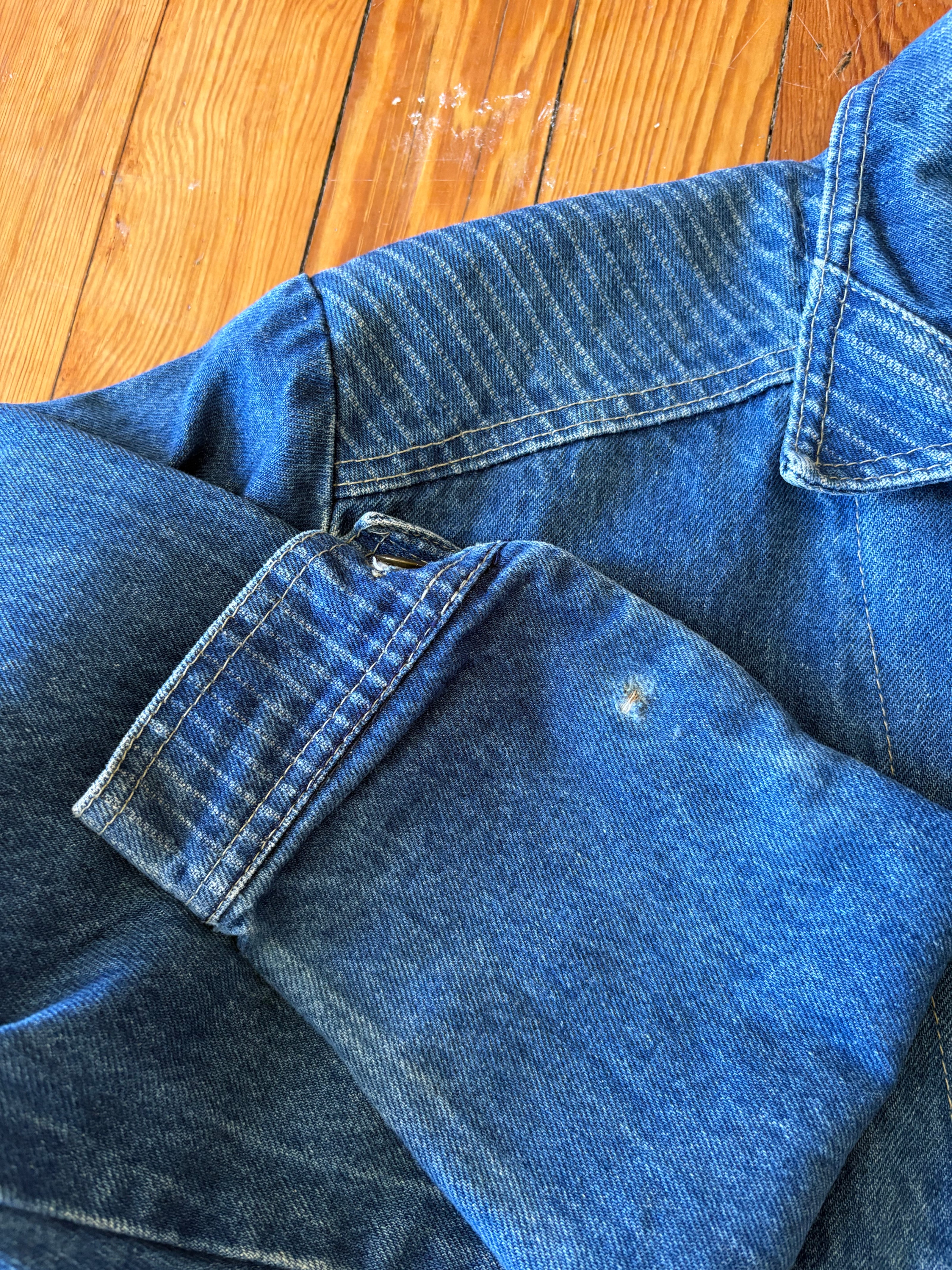 Medium Upcycled Antique Patchwork Denim Jacket