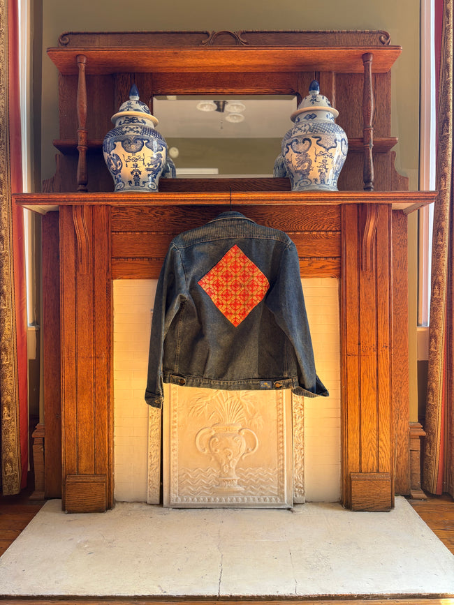 Medium Upcycled Antique Patchwork Denim Jacket