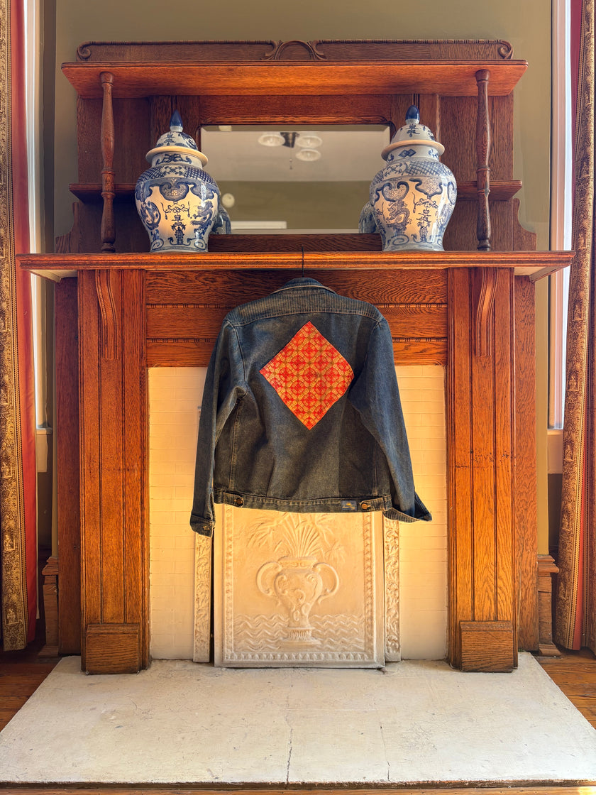 Medium Upcycled Antique Patchwork Denim Jacket