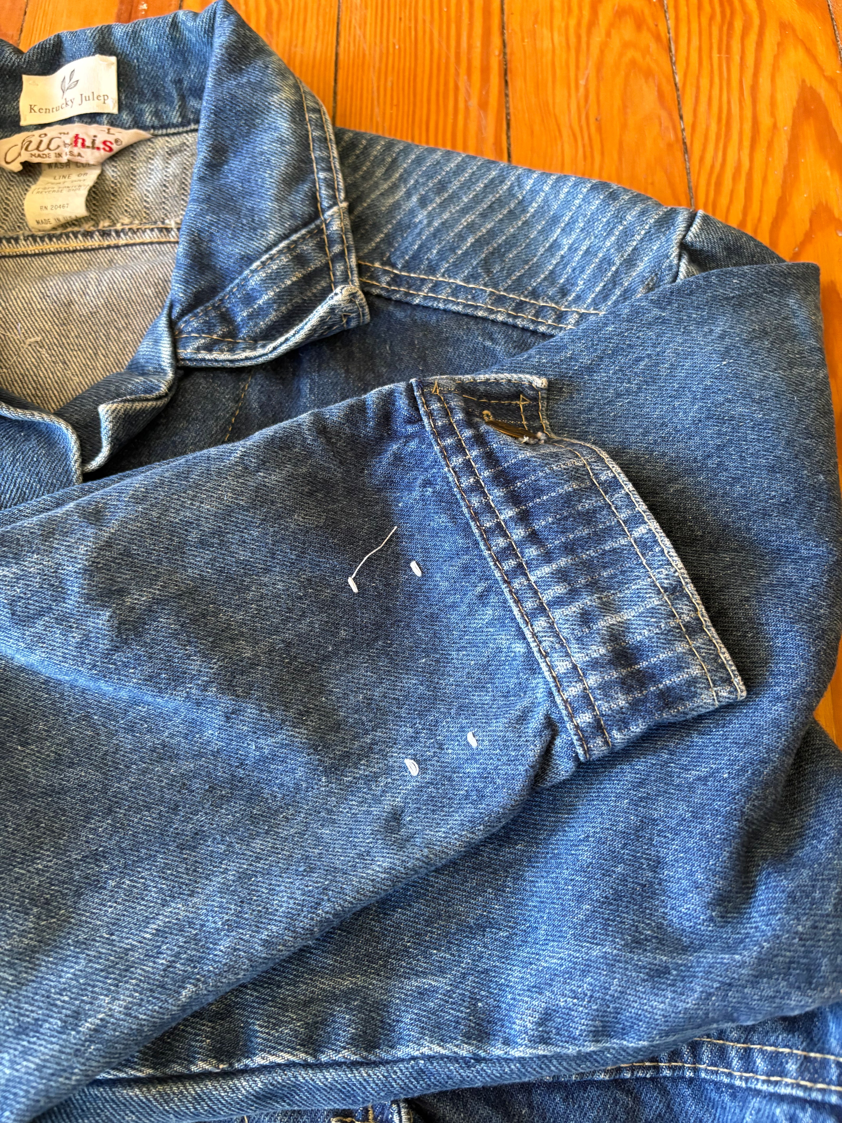 Medium Upcycled Antique Patchwork Denim Jacket