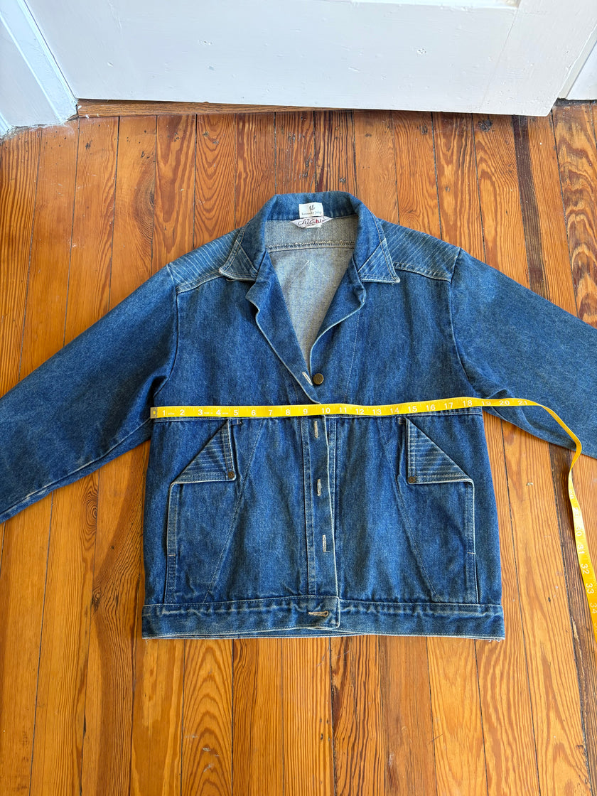 Medium Upcycled Antique Patchwork Denim Jacket
