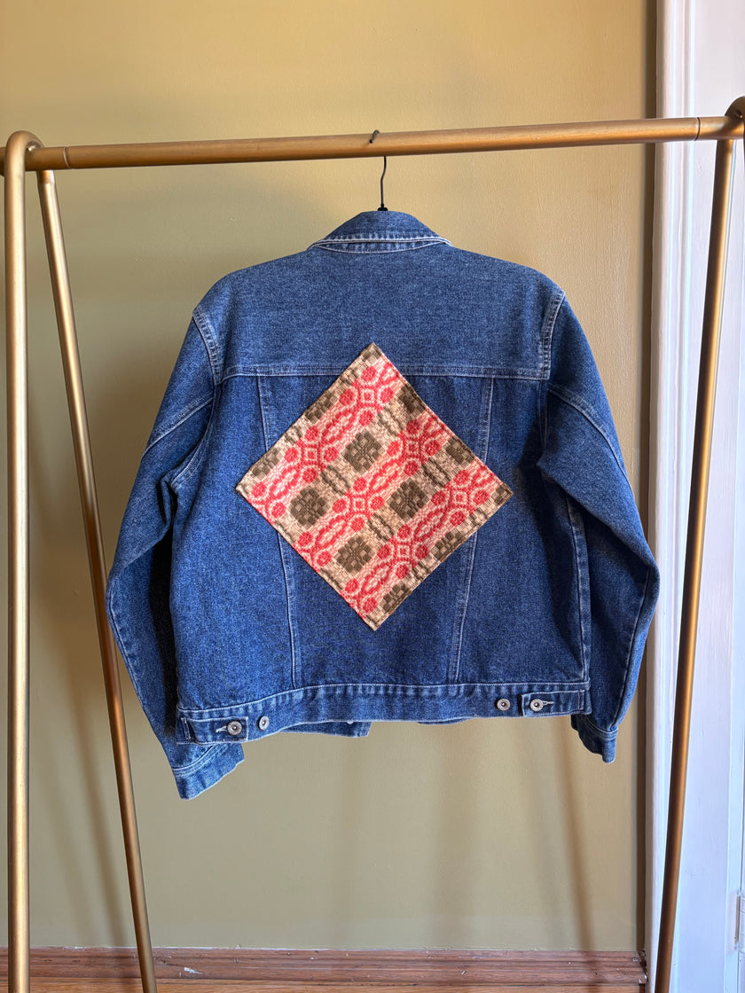 S/M Upcycled Antique Patchwork Denim Jacket