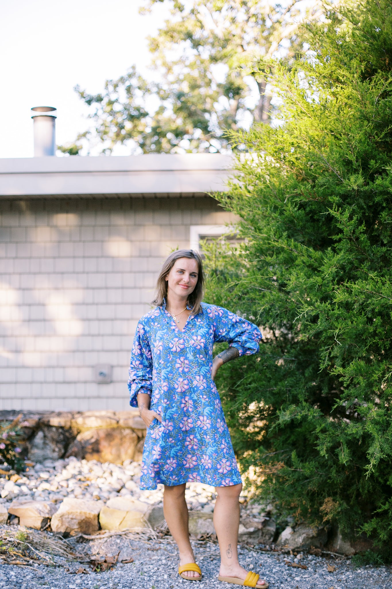 Boating Crew Dress 3/4-Electric Green