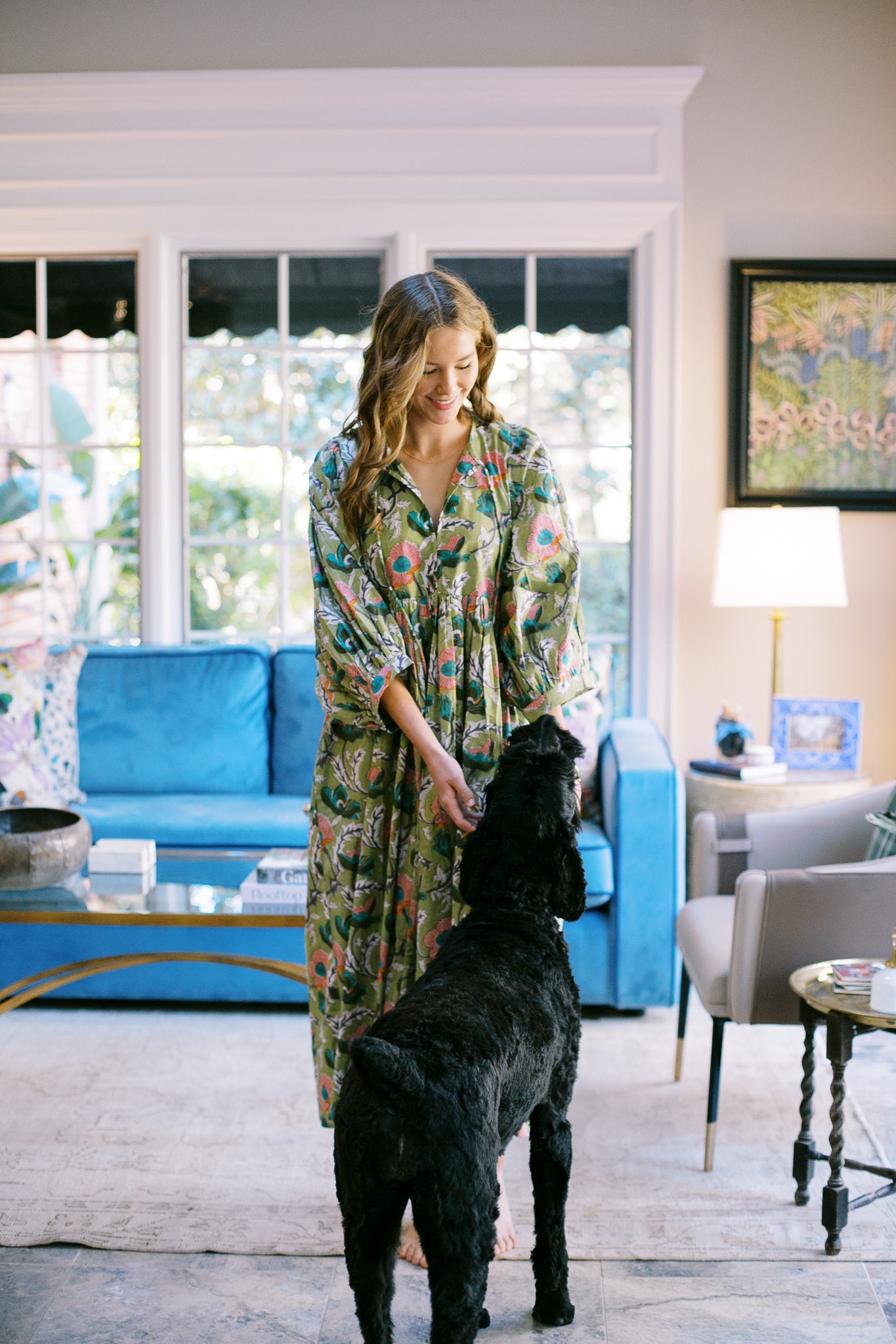 The Derby Dress in Garden Green