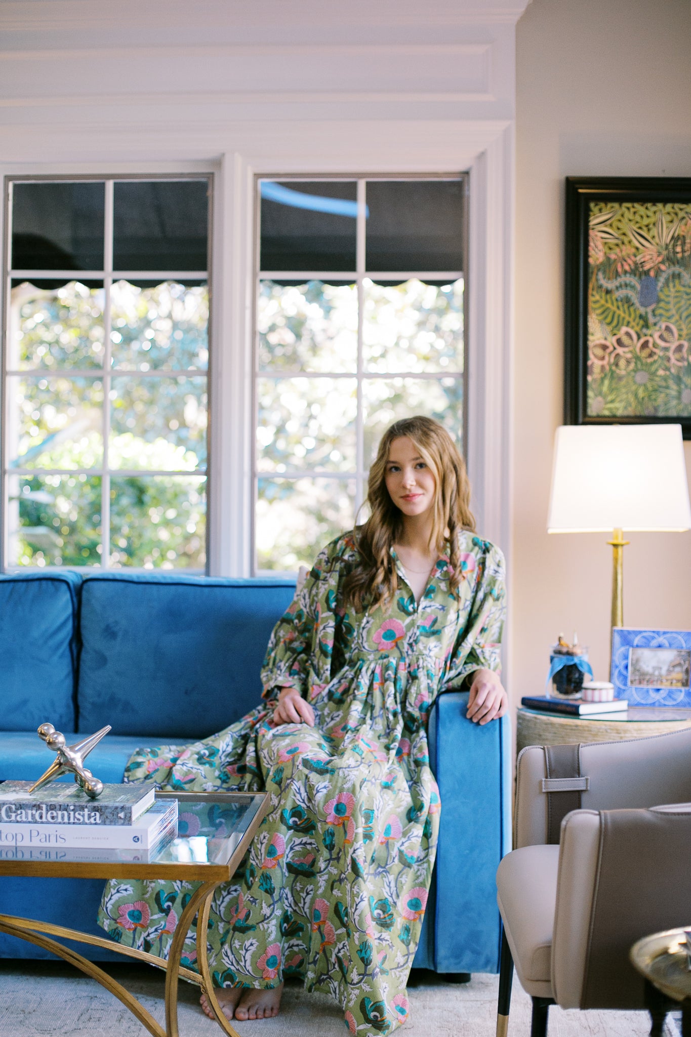 The Derby Dress in Garden Green