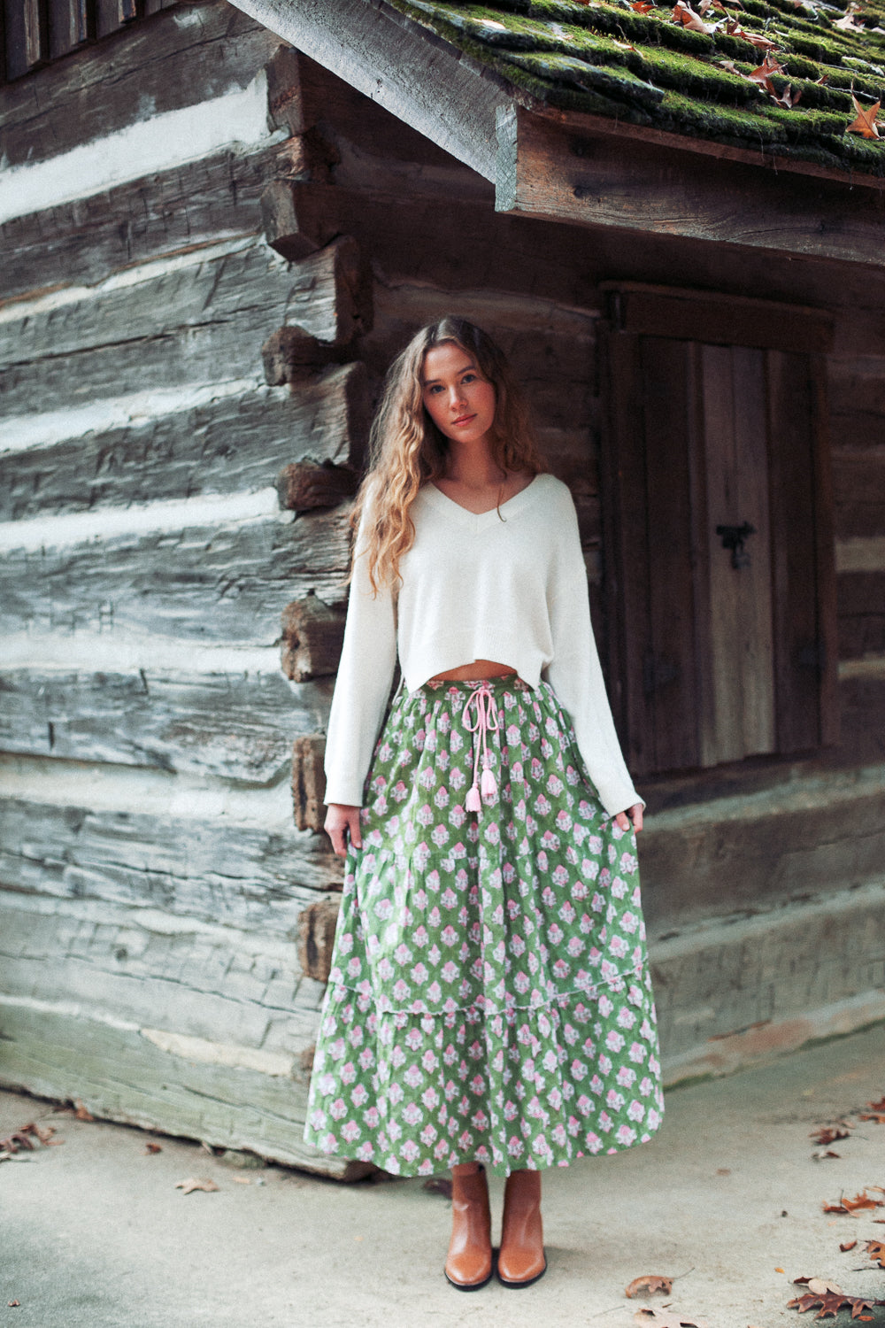 The Eden Skirt in Green Apple