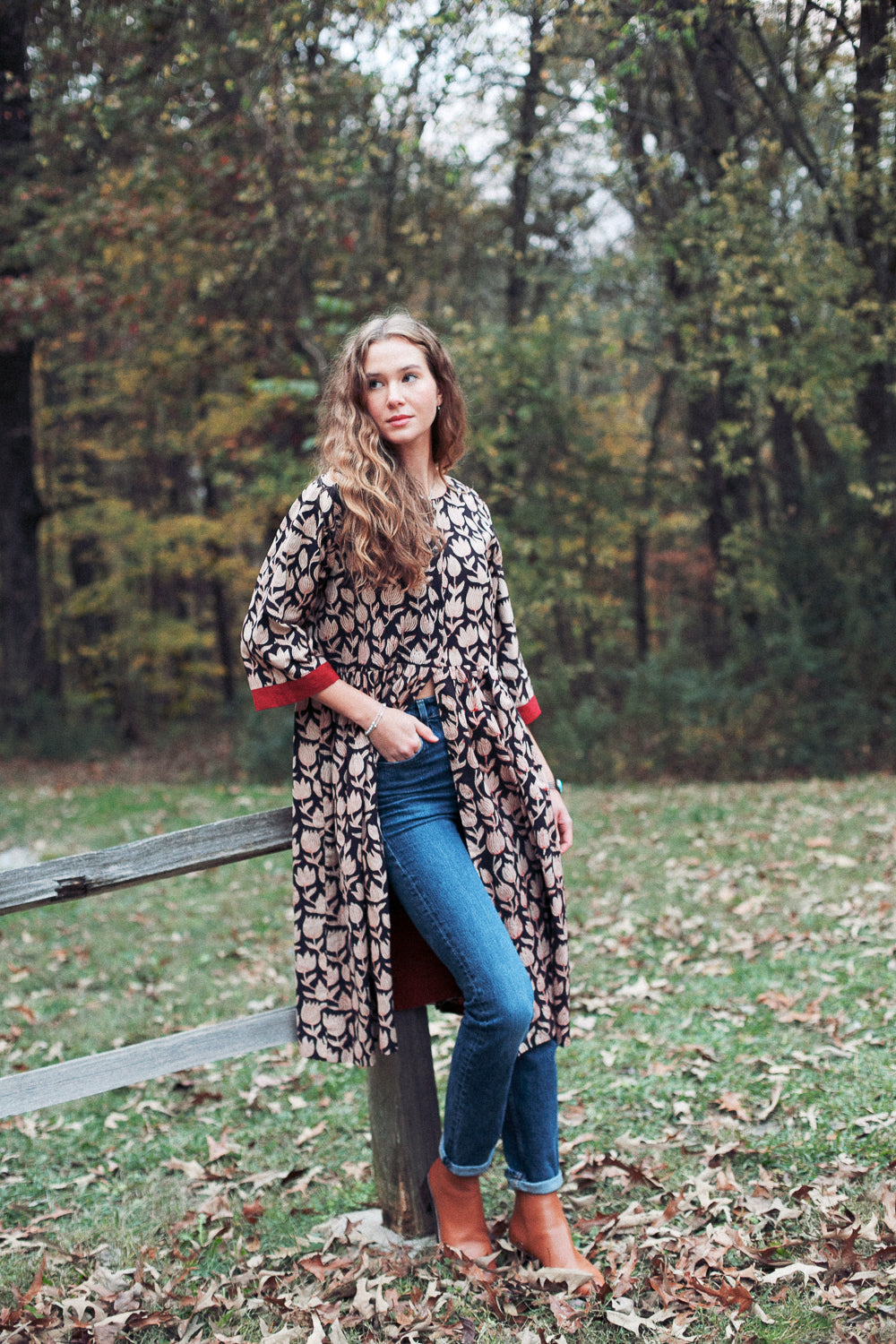 The Loretta Duster Dress in Reversible Cranberry