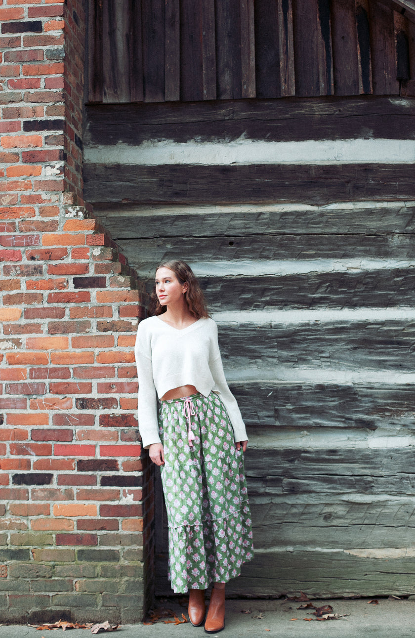 The Eden Skirt in Green Apple