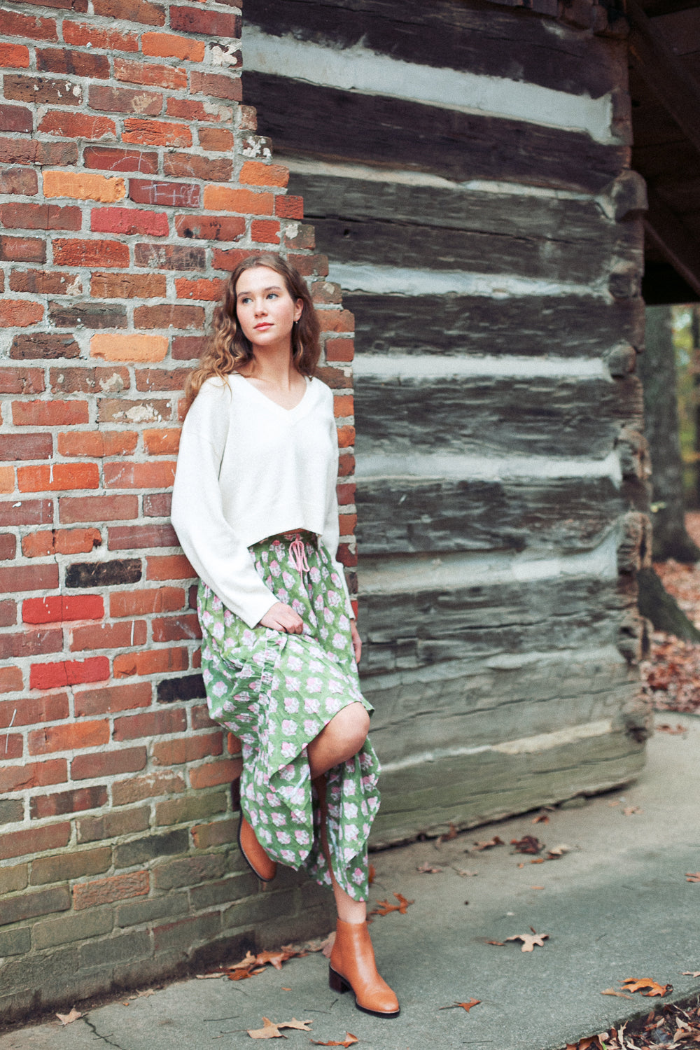 The Eden Skirt in Green Apple