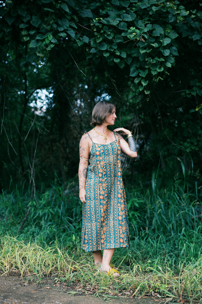 The Selene Slip Dress in Sacred Grove