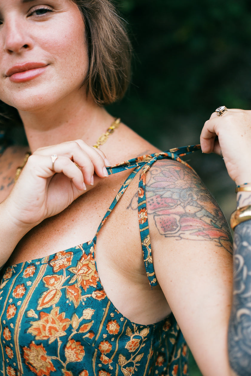 The Selene Slip Dress in Sacred Grove