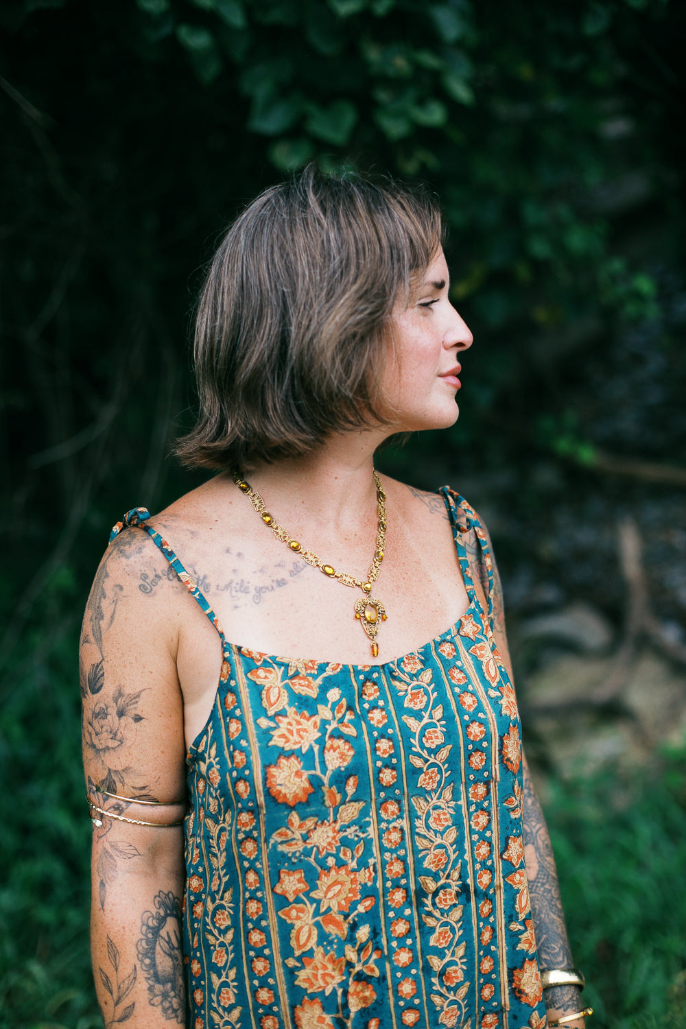 The Selene Slip Dress in Sacred Grove