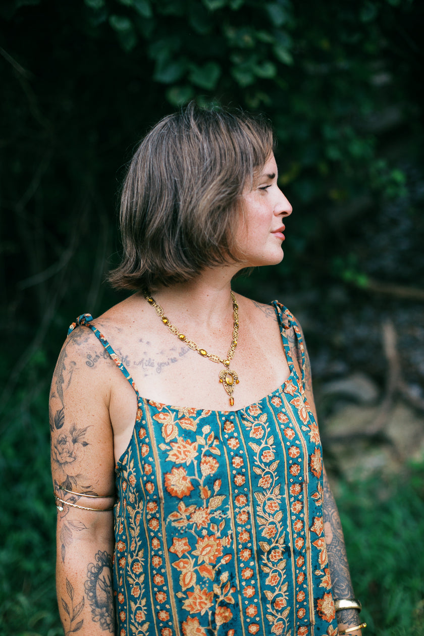 The Selene Slip Dress in Sacred Grove