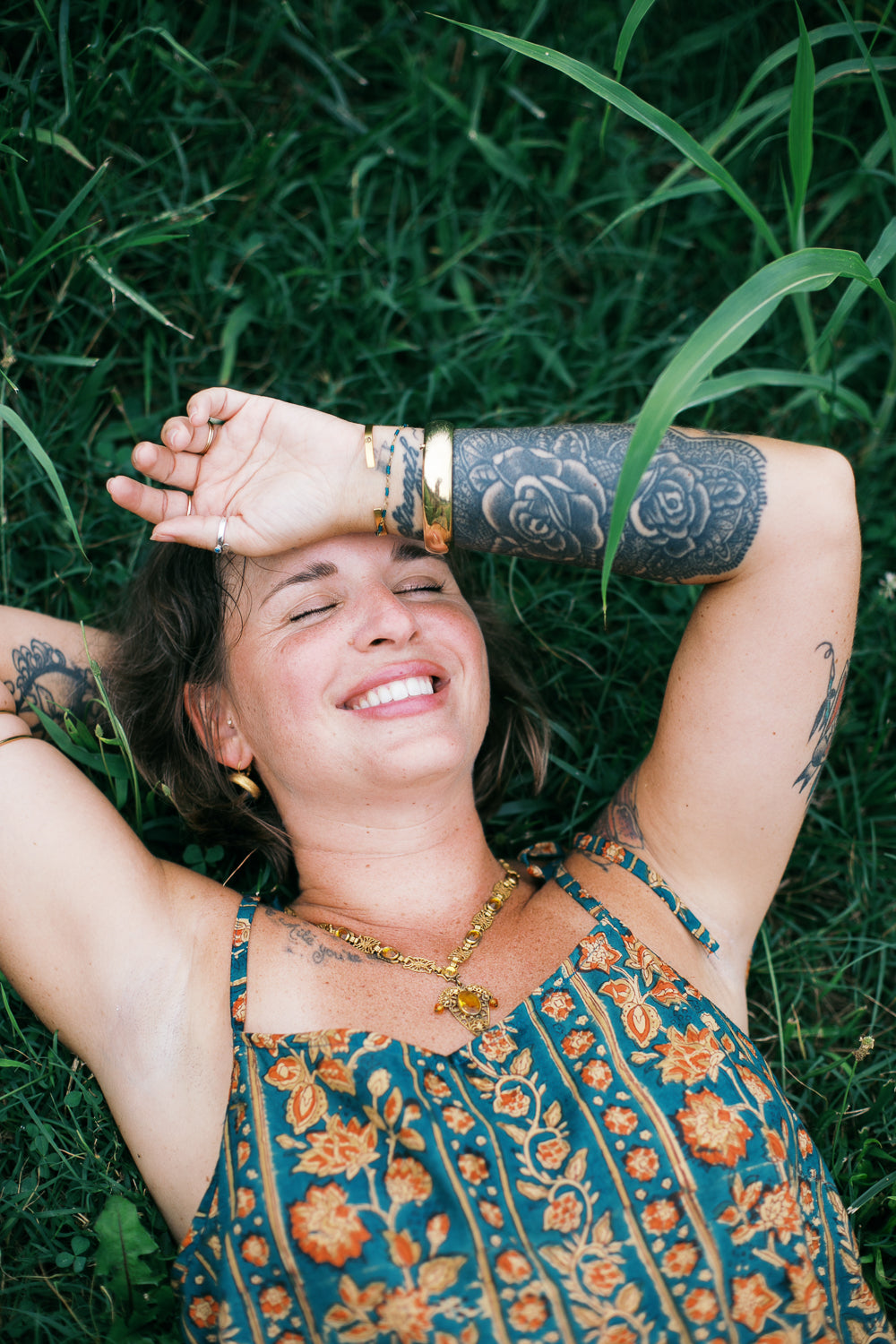 The Selene Slip Dress in Sacred Grove