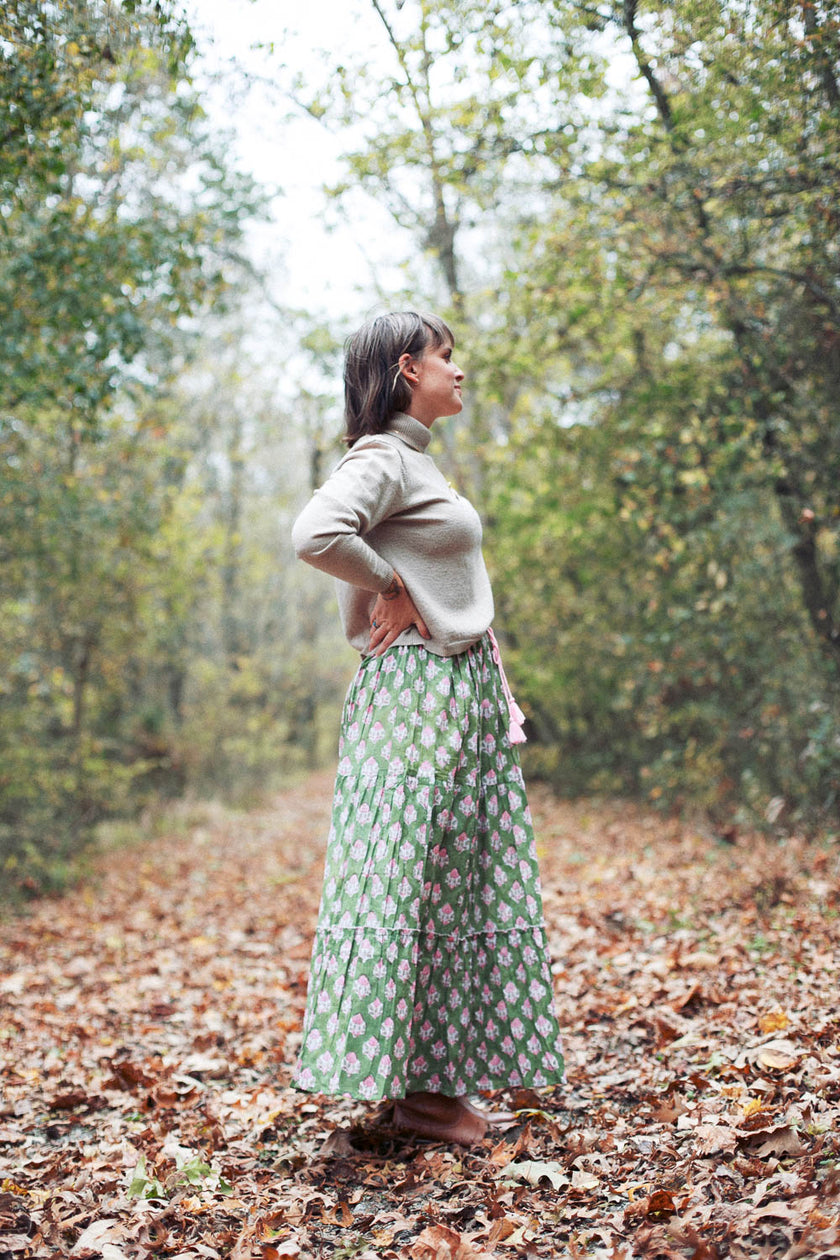 The Eden Skirt in Green Apple