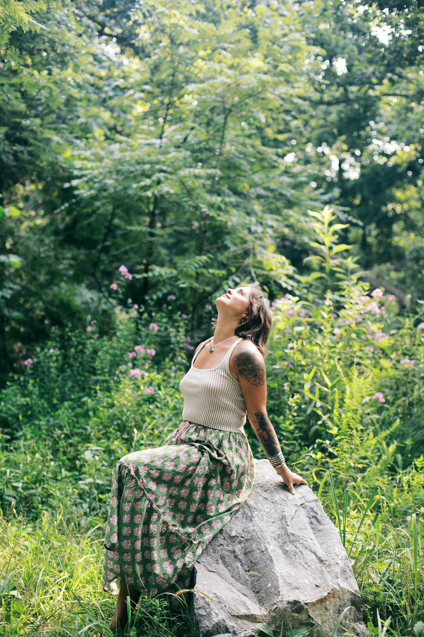 The Eden Skirt in Green Apple