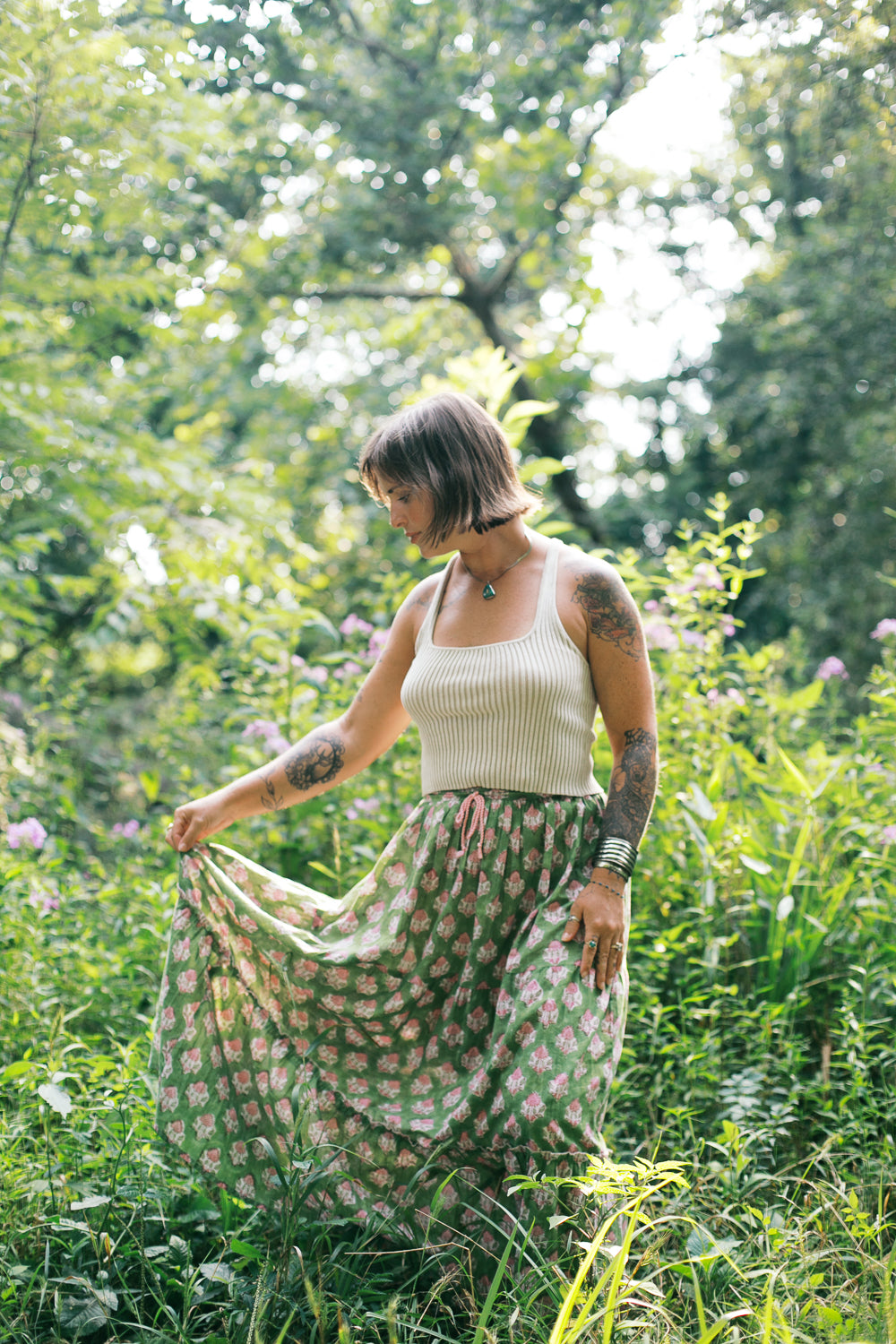 The Eden Skirt in Green Apple