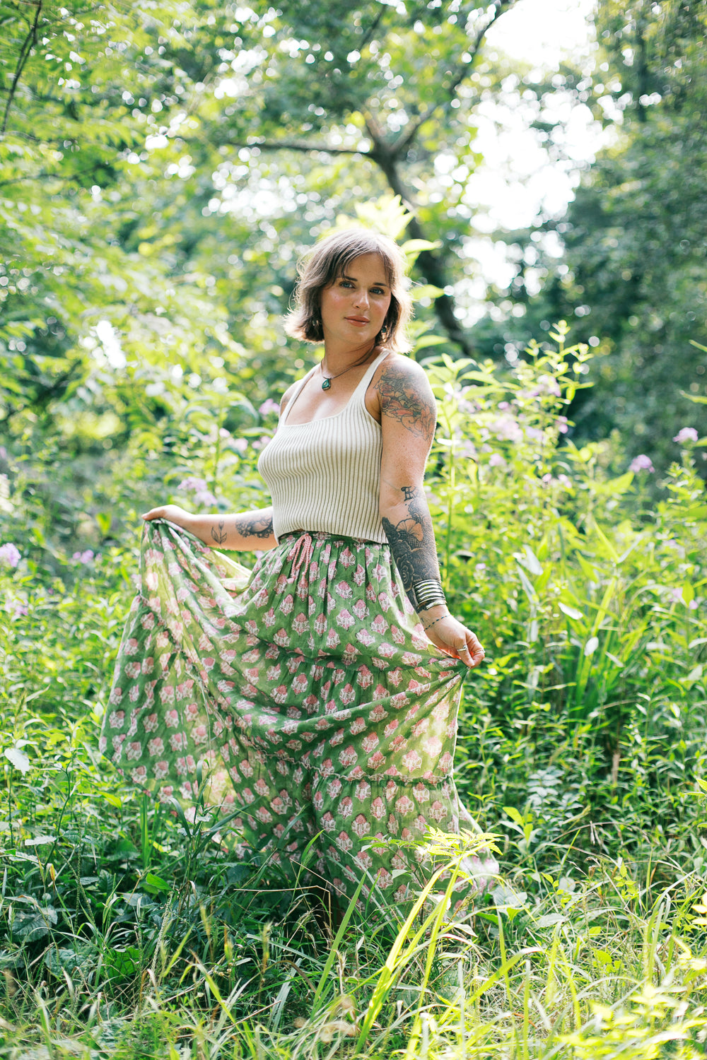 The Eden Skirt in Green Apple
