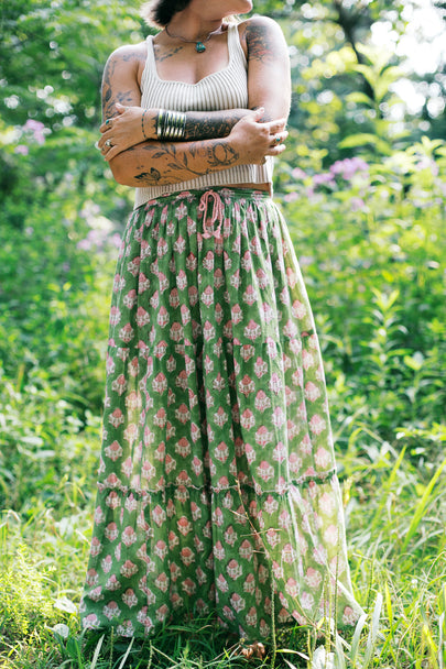 The Eden Skirt in Green Apple