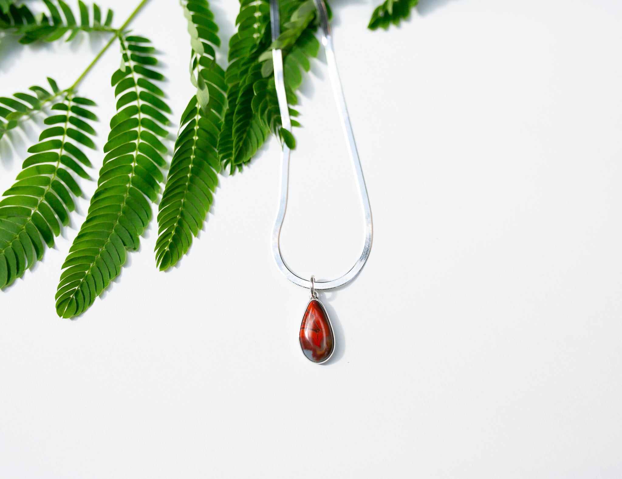 Handcrafted Kentucky Agate Talisman Necklace in Silver