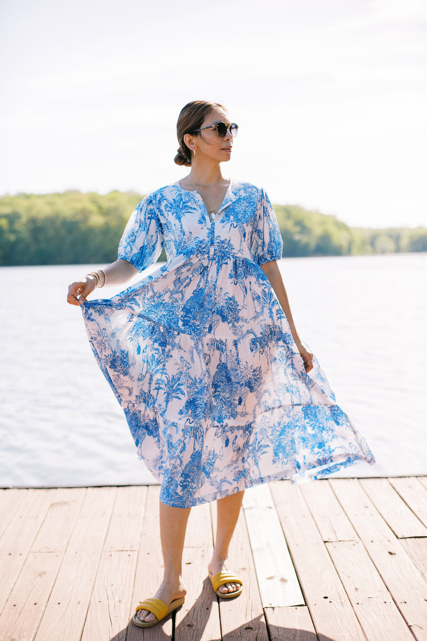 The Lake Dress in Blue Heron