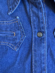S/M Upycled Western Antique Patchwork Denim Shirt