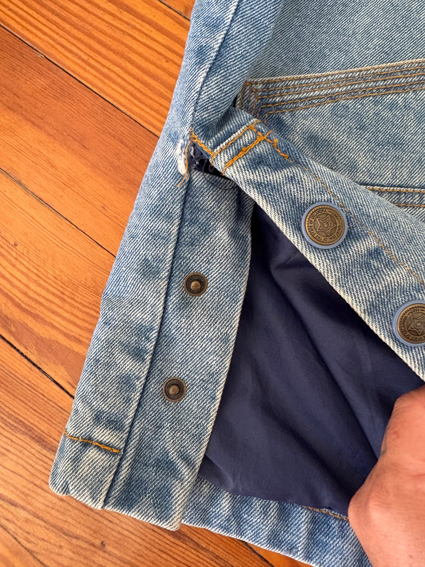 XL Upycled Antique Patchwork Denim Jacket