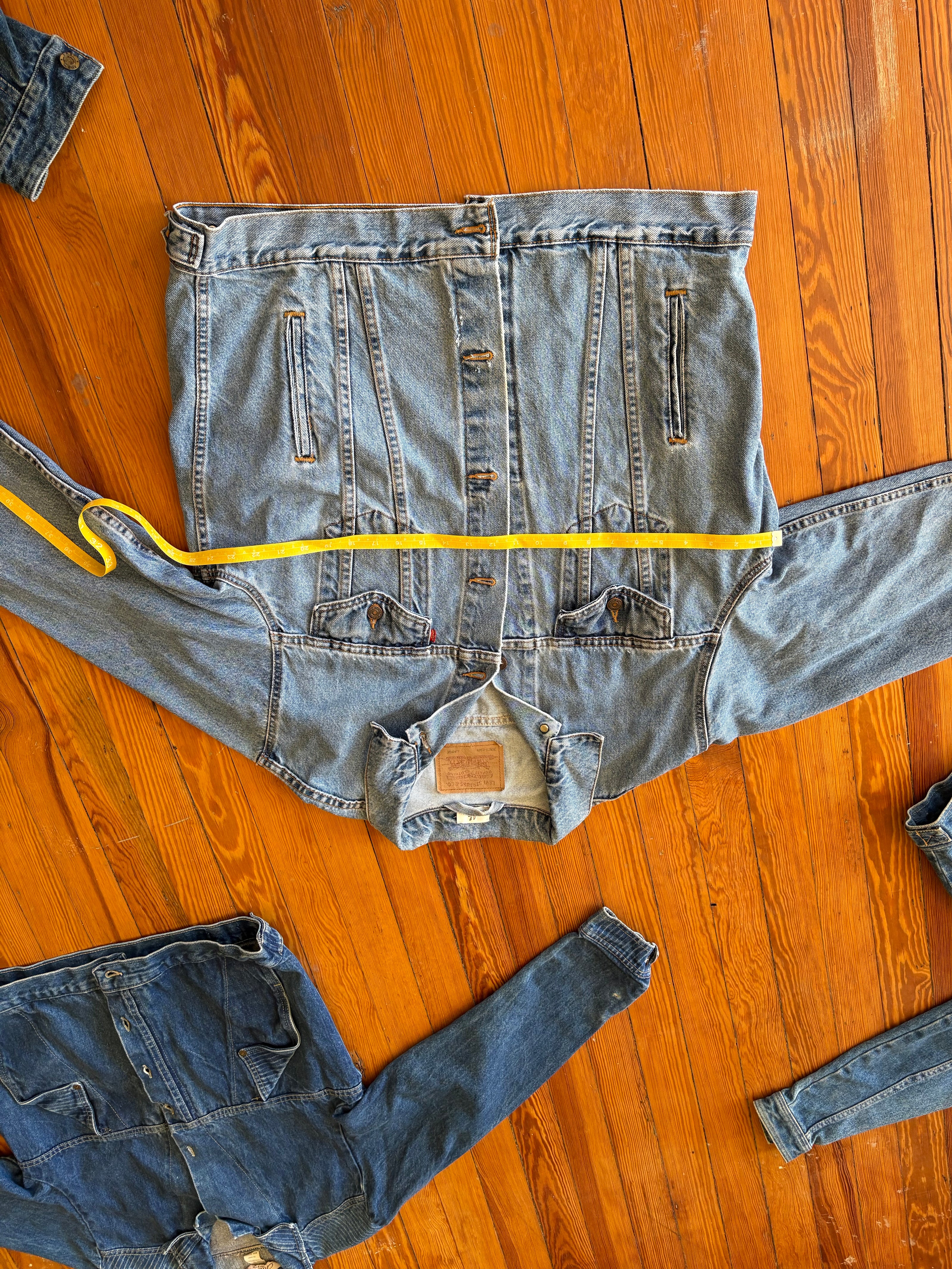 Large/XL Upycled Antique Patchwork Denim Jacket