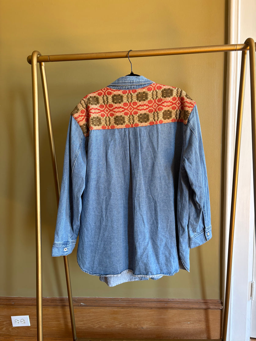 Large Upcycled Antique Patchwork Artists Smock