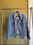 Large/XL Upycled Antique Patchwork Denim Jacket