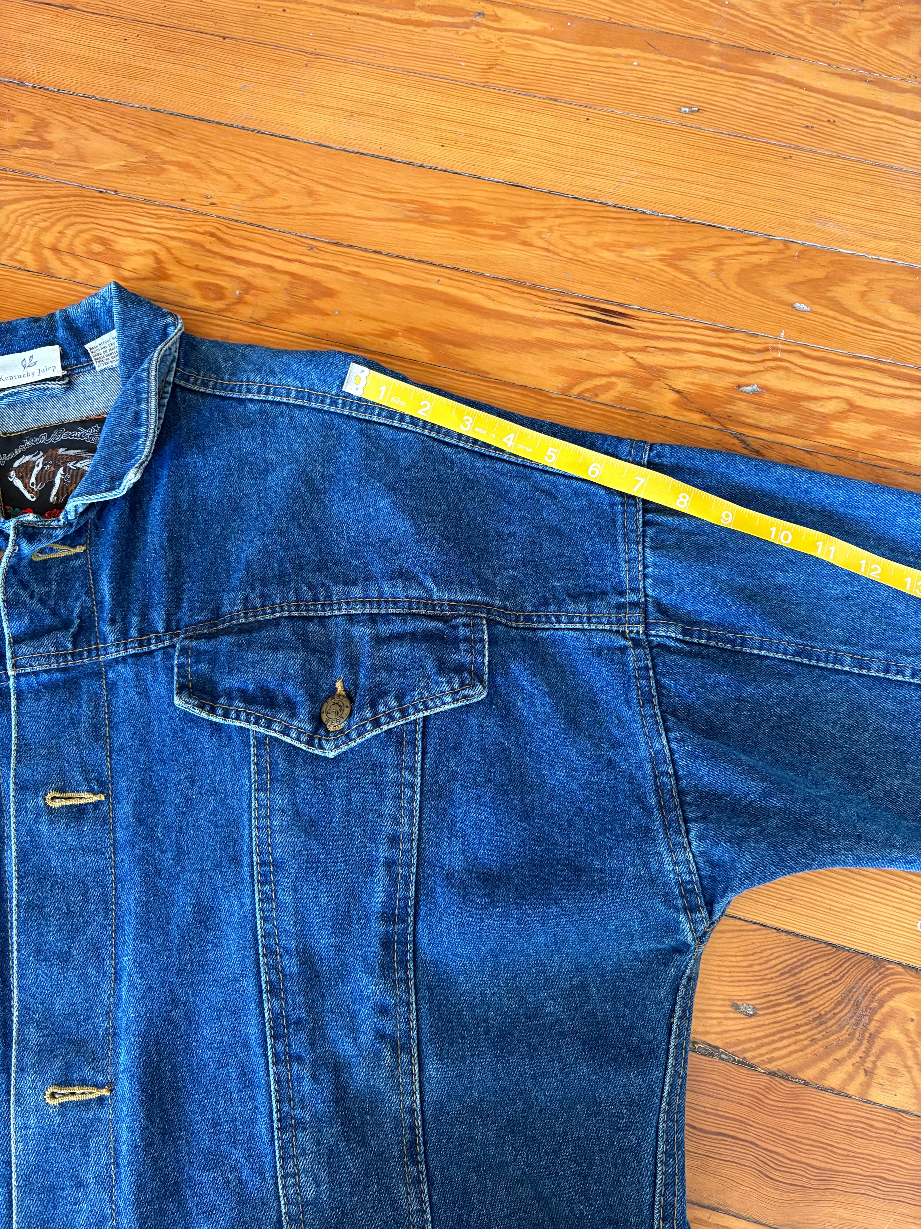 XL Upycled Antique Patchwork Denim Jacket