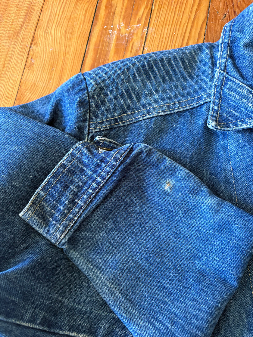 Medium Upcycled Antique Patchwork Denim Jacket