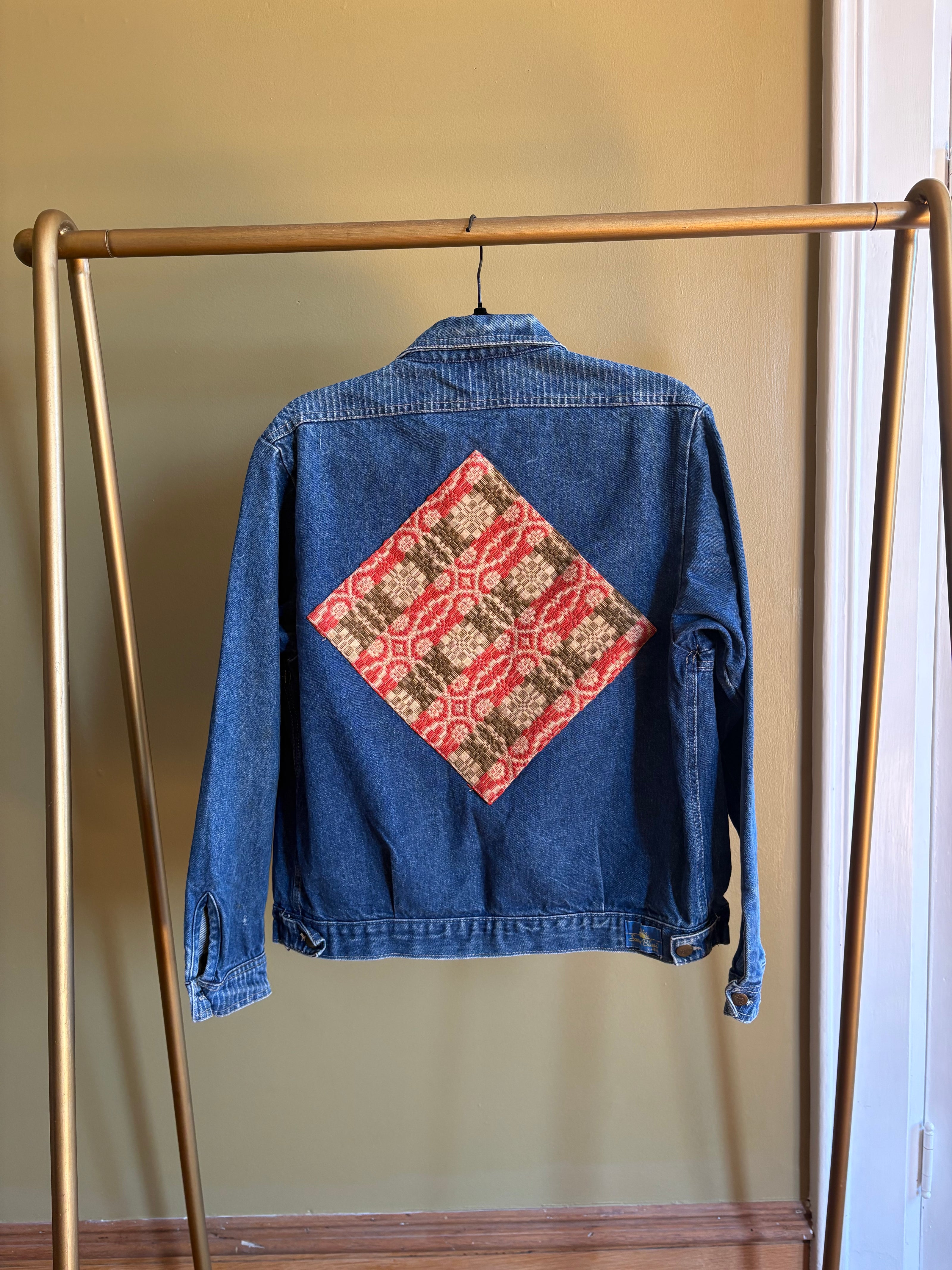 Medium Upcycled Antique Patchwork Denim Jacket
