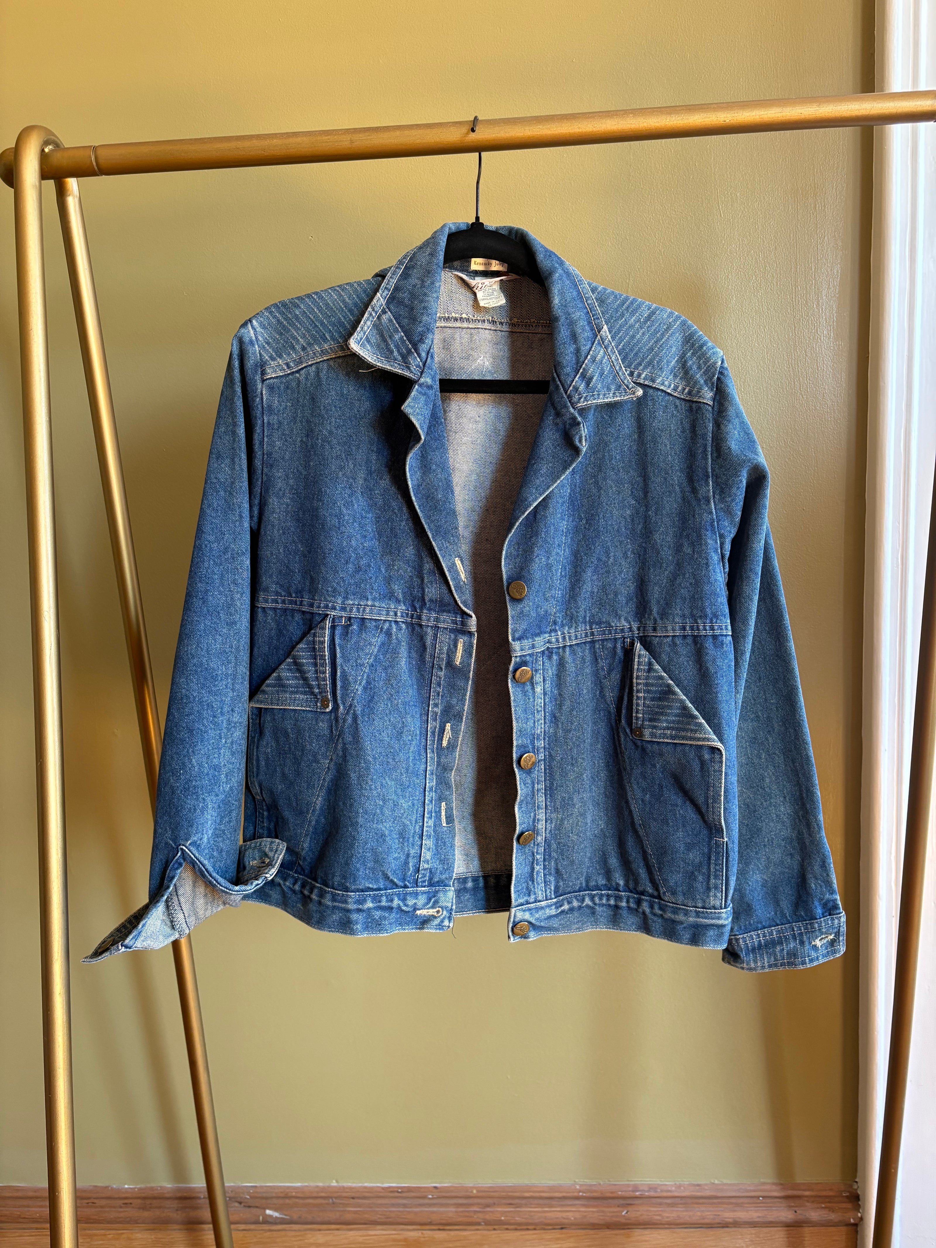 Medium Upcycled Antique Patchwork Denim Jacket