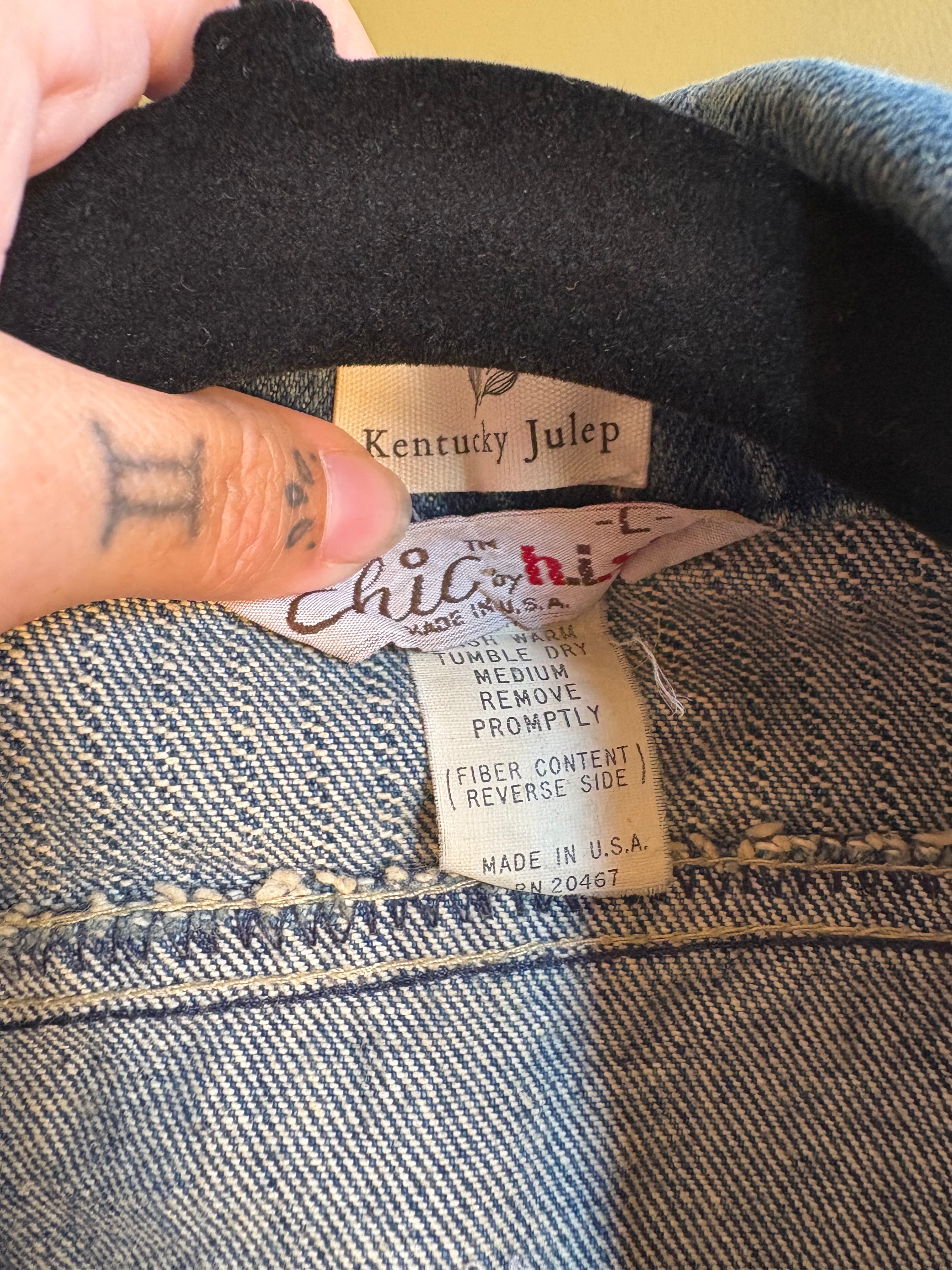 Medium Upcycled Antique Patchwork Denim Jacket