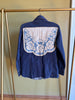 S/M Upycled Western Antique Patchwork Denim Shirt