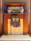S/M Upycled Western Antique Patchwork Denim Shirt