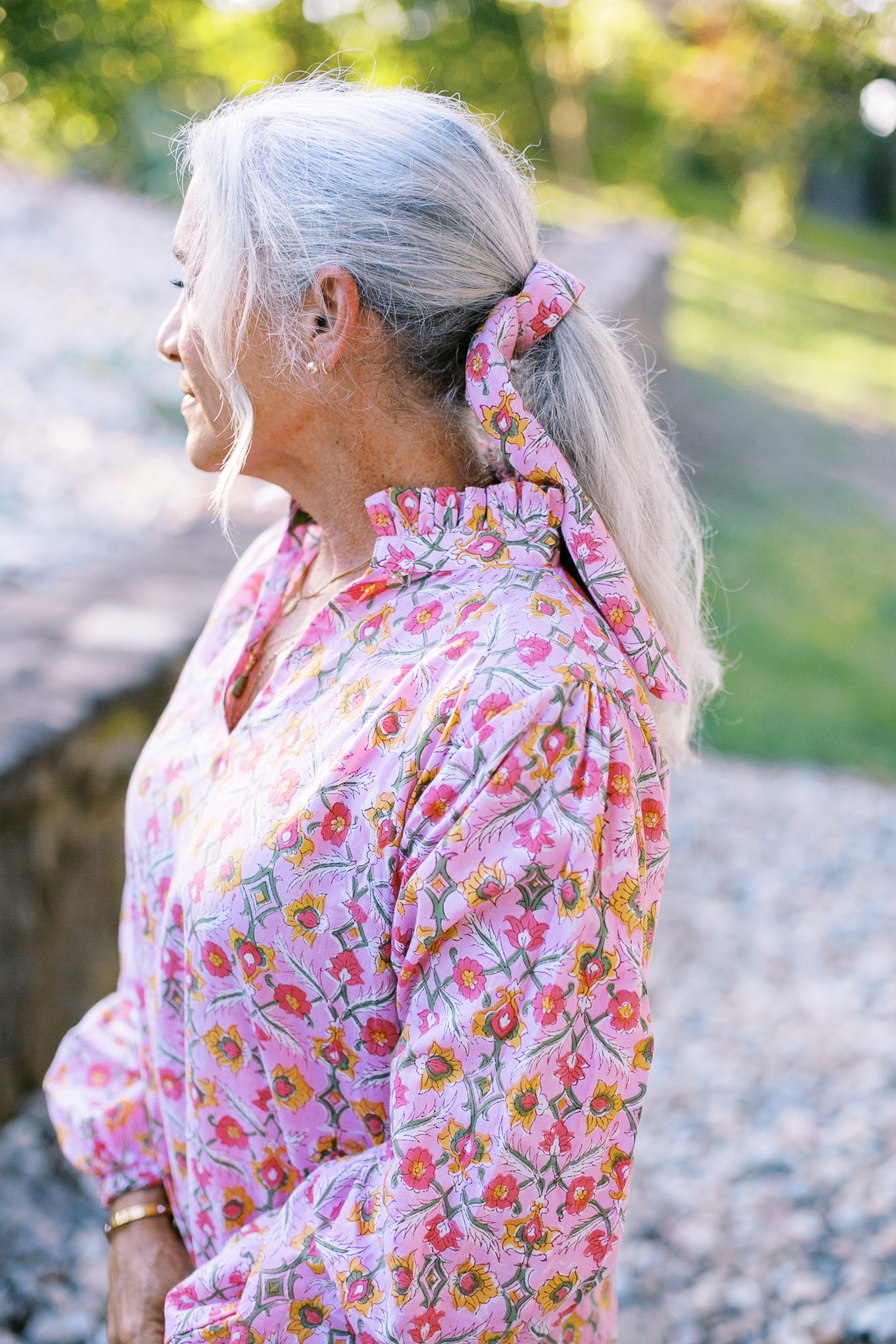 The Boat Dress in Pink Posy