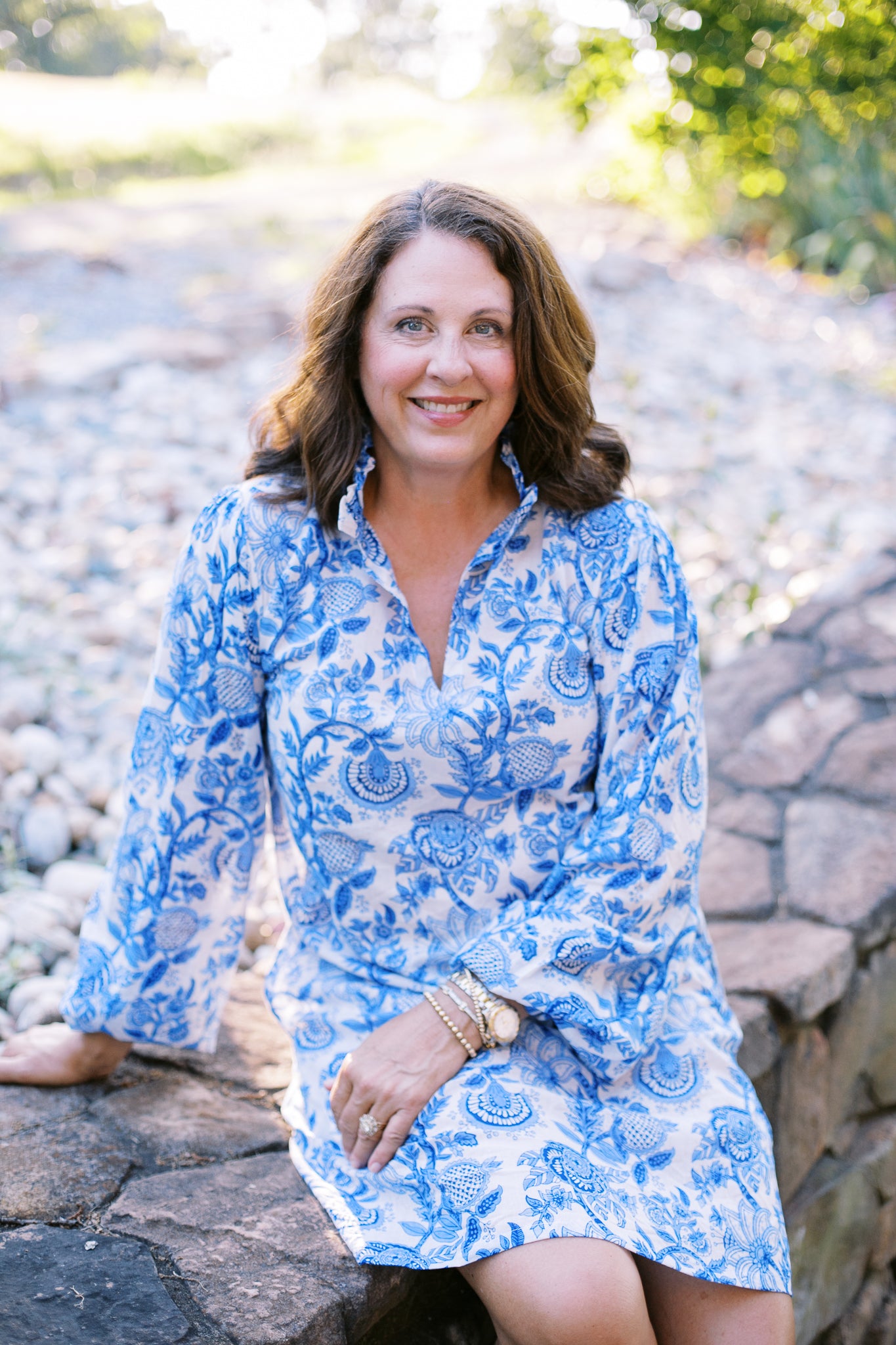 The Boat Dress in Delft Blue